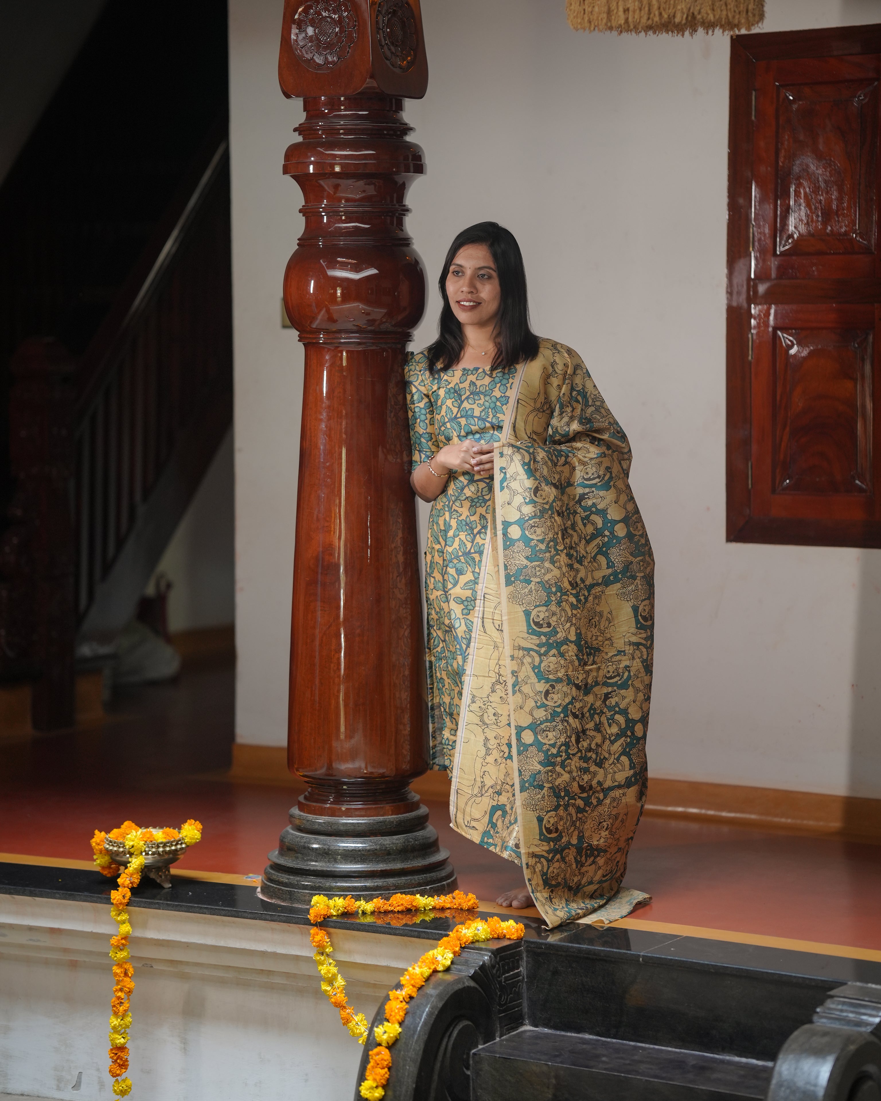 Elegant Sandal Festive Kurta Set