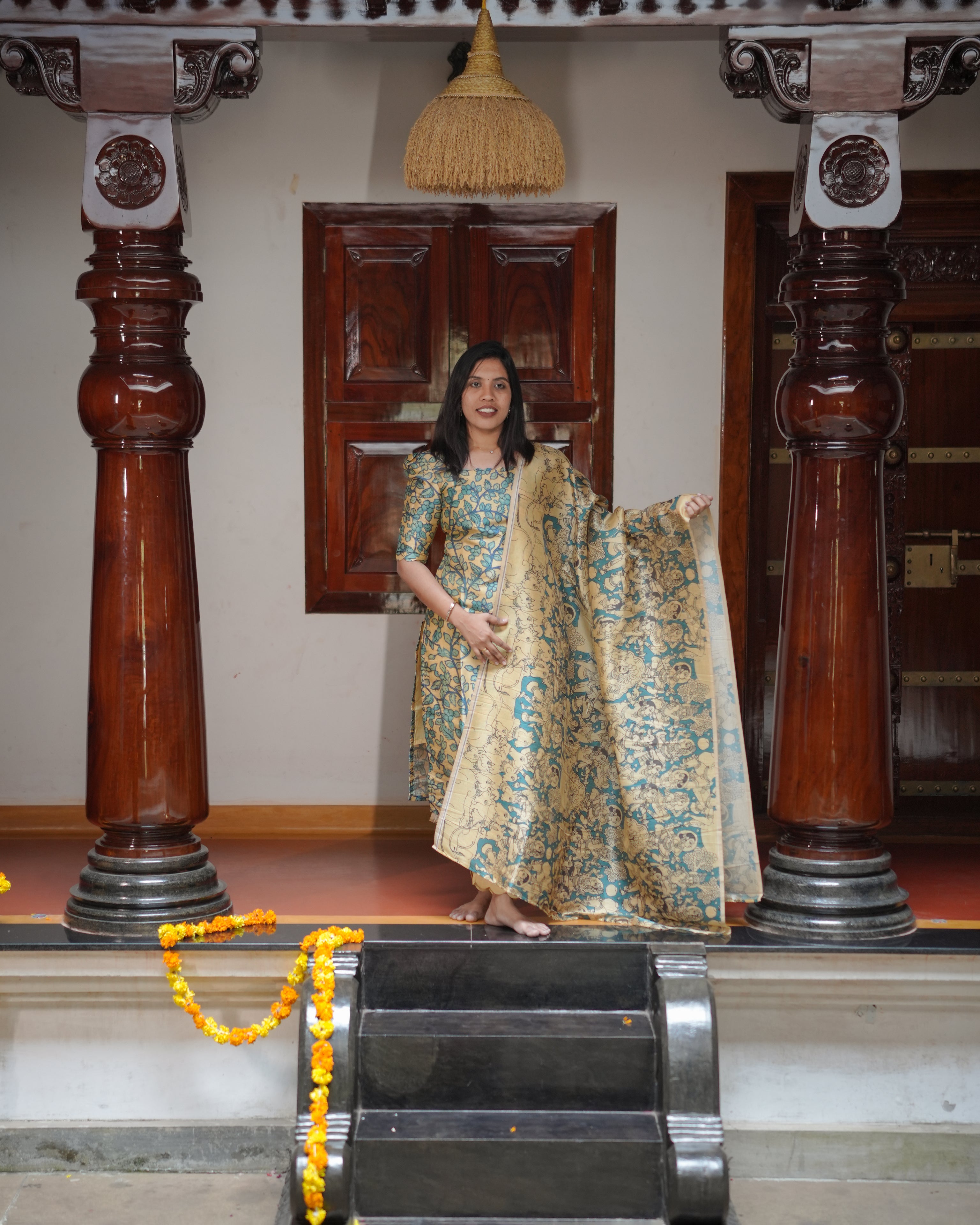 Elegant Sandal Festive Kurta Set