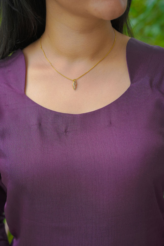 Purple kurti with Pink dupatta