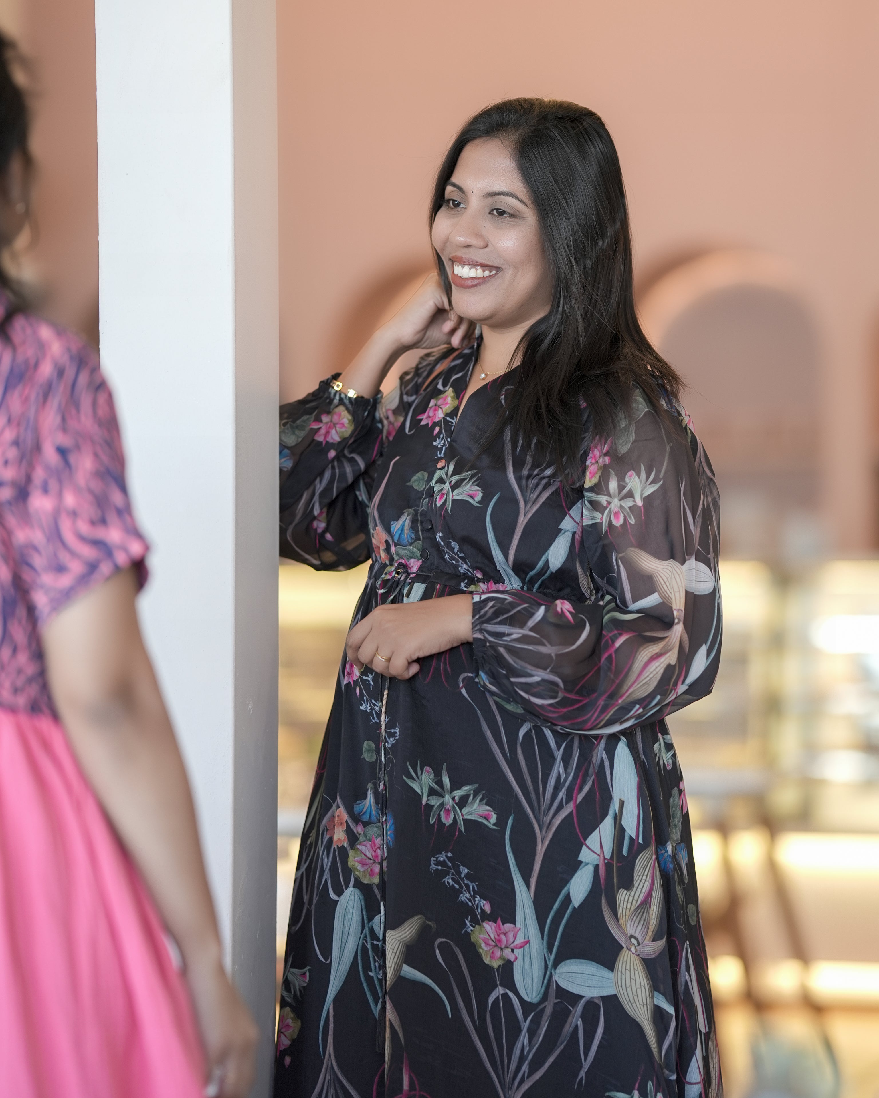 Black Ethnic Long Maxi Dress for Women