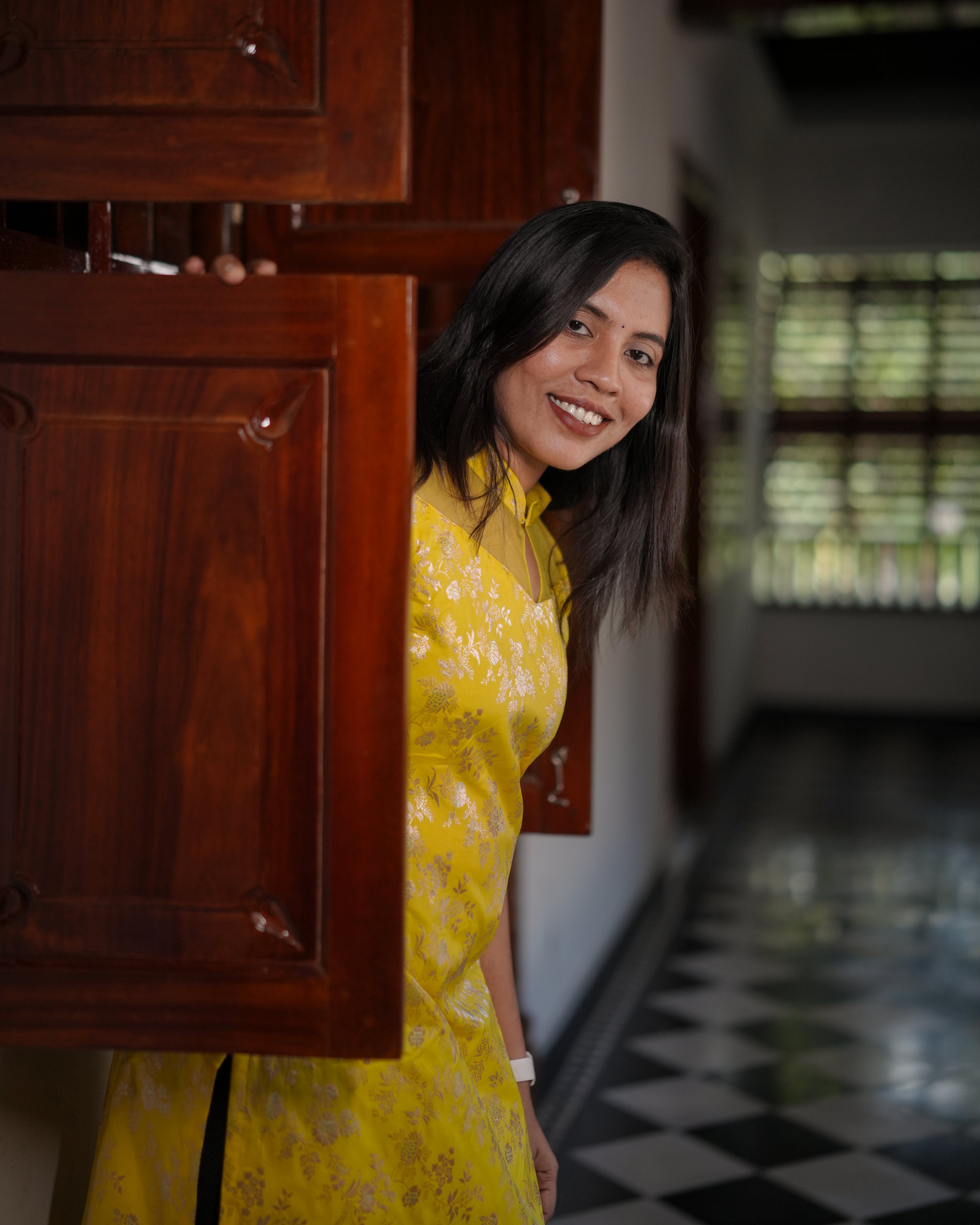 Yellow Ethnic Printed Straight Kurti