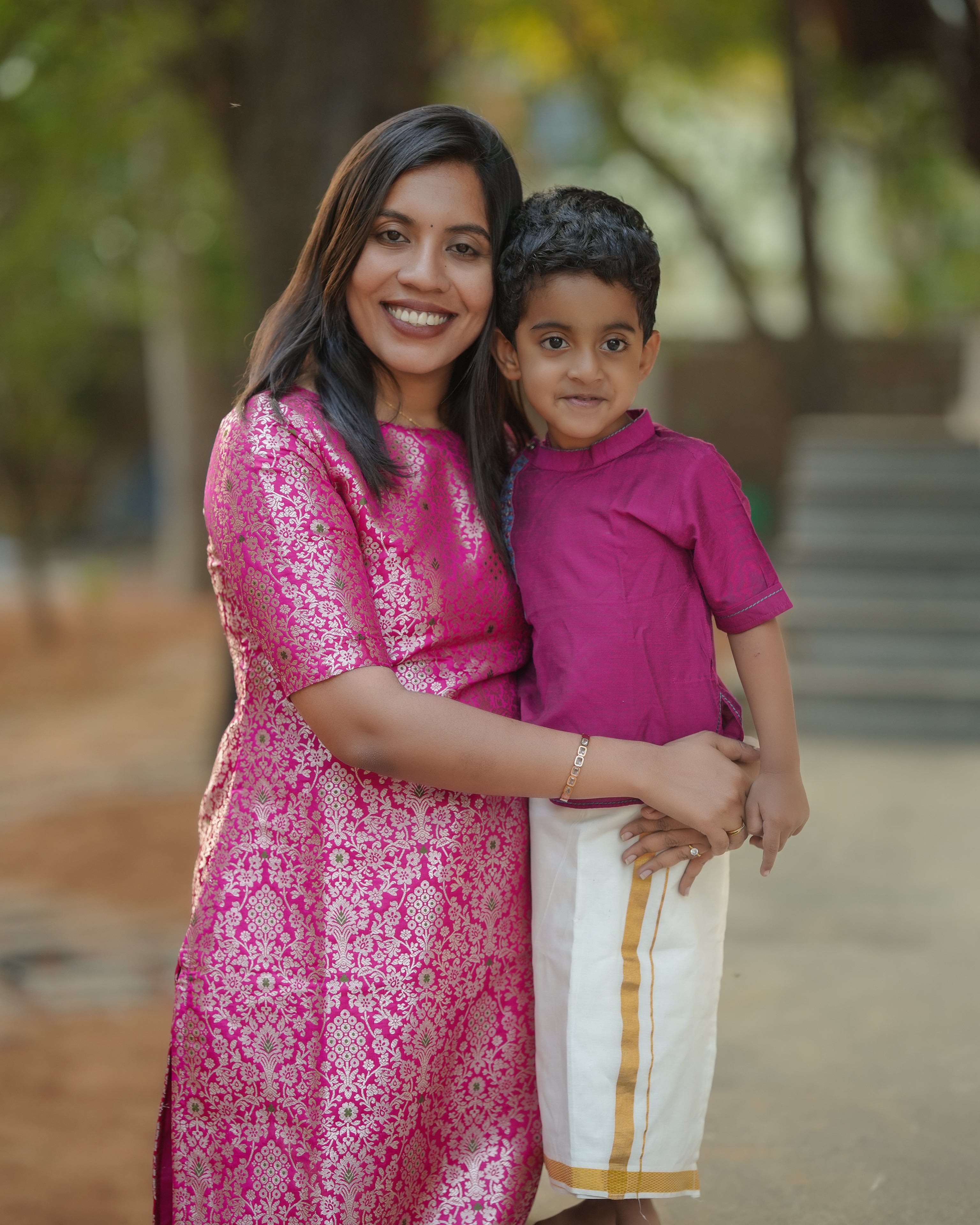 Pink Ethnic Printed Straight Kurti