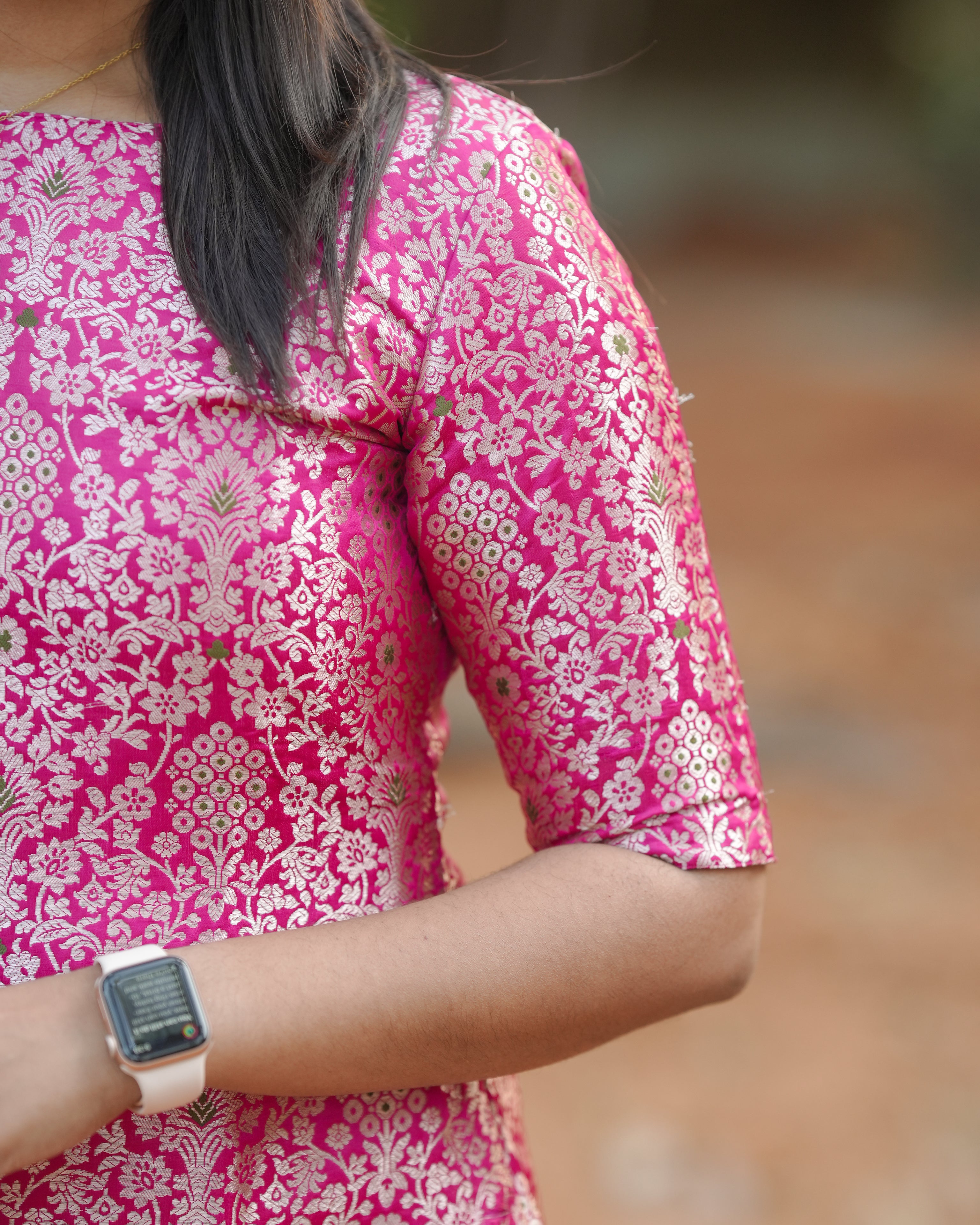 Pink Ethnic Printed Straight Kurti