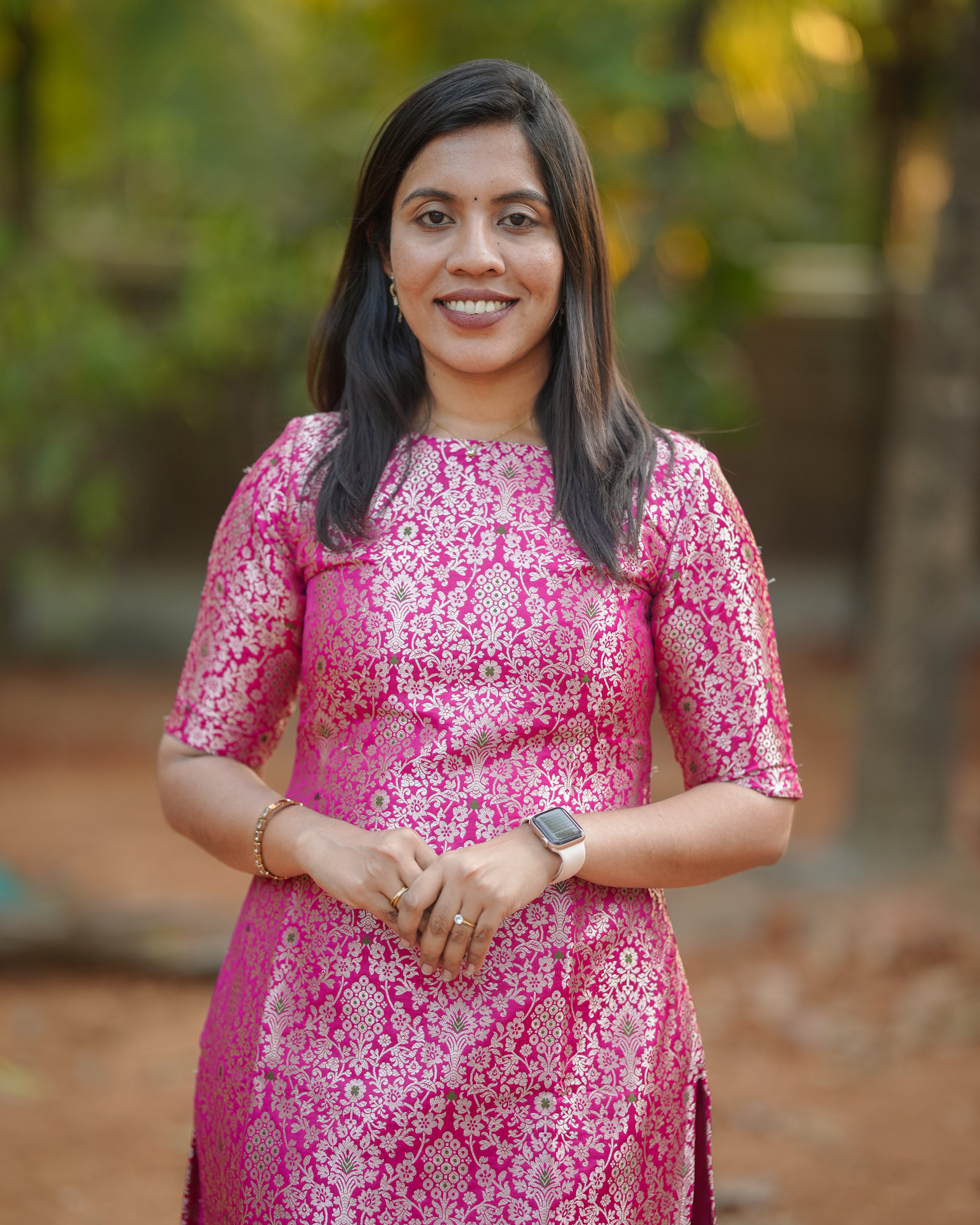 Pink Ethnic Printed Straight Kurti