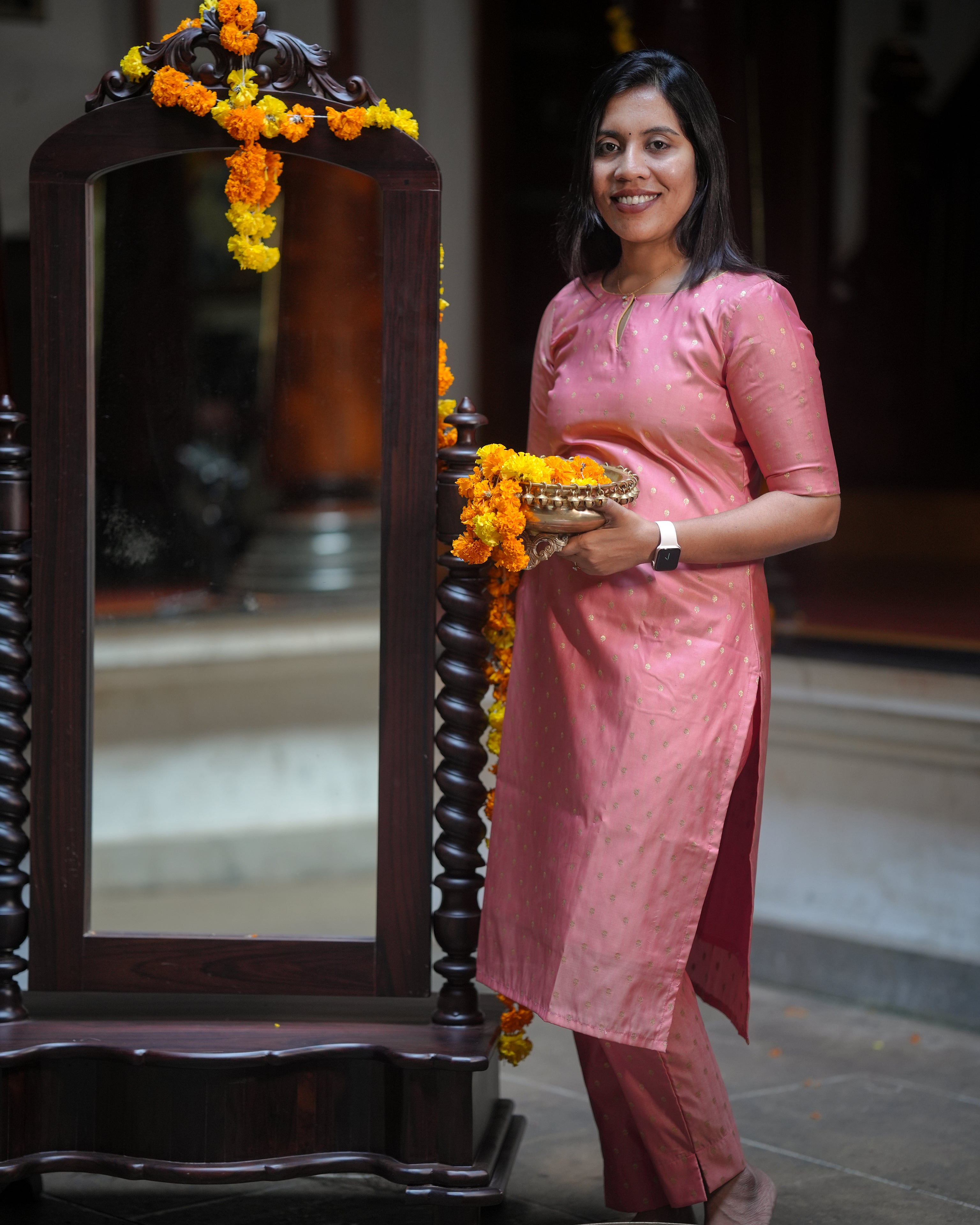 Elegant Pink Festive Kurta Set