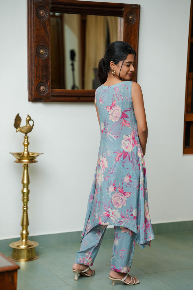 Dusty Blue Floral Co-ord Set