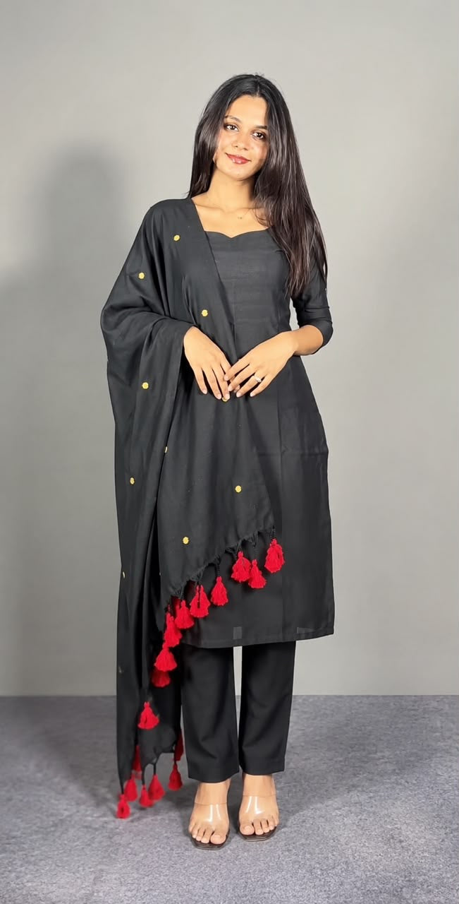 Classic Black Cotton 3pcs Set