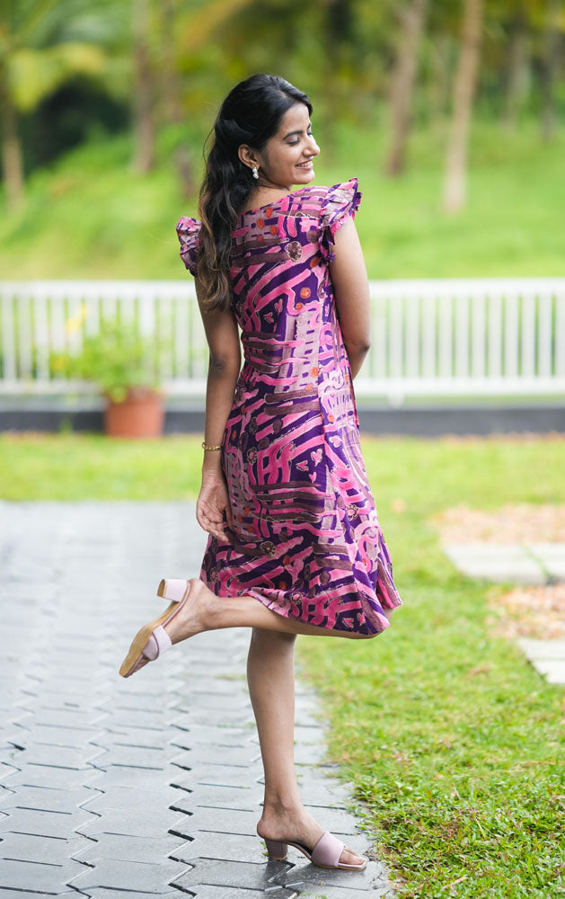 Plum Purple Short  Midi Dress