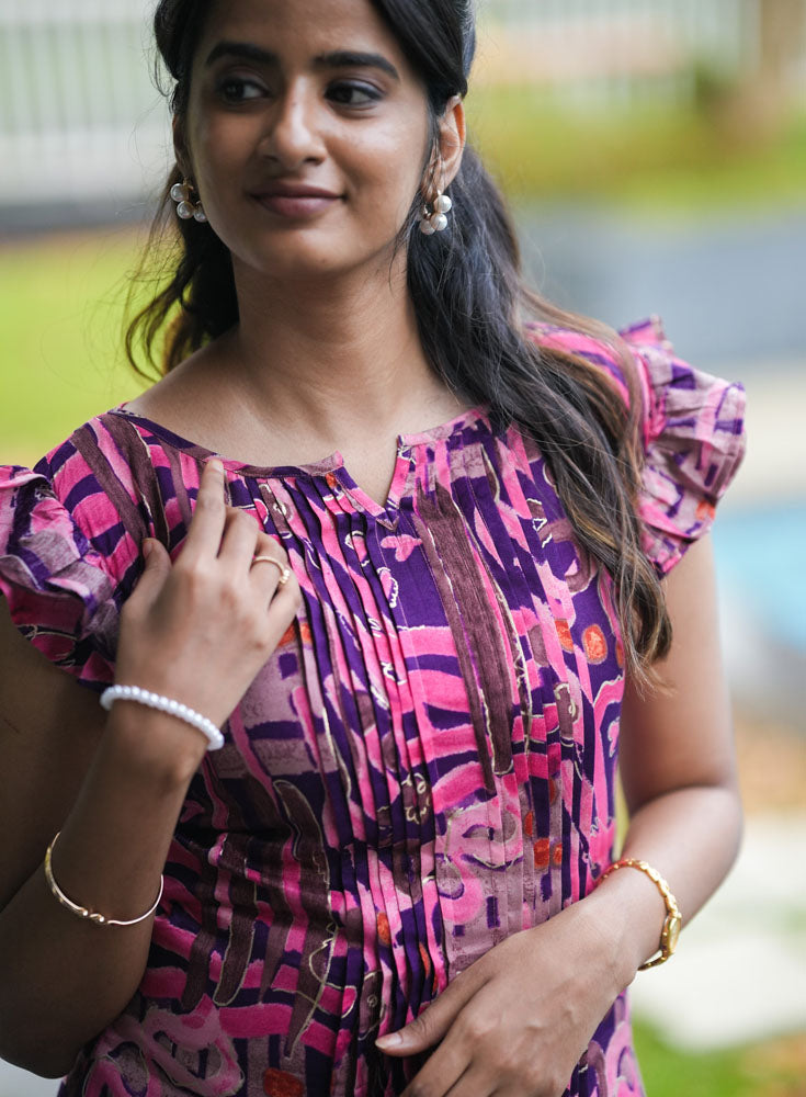 Plum Purple Short  Midi Dress