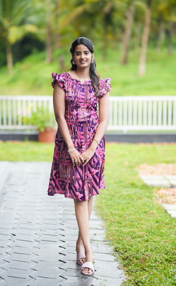 Plum Purple Short  Midi Dress