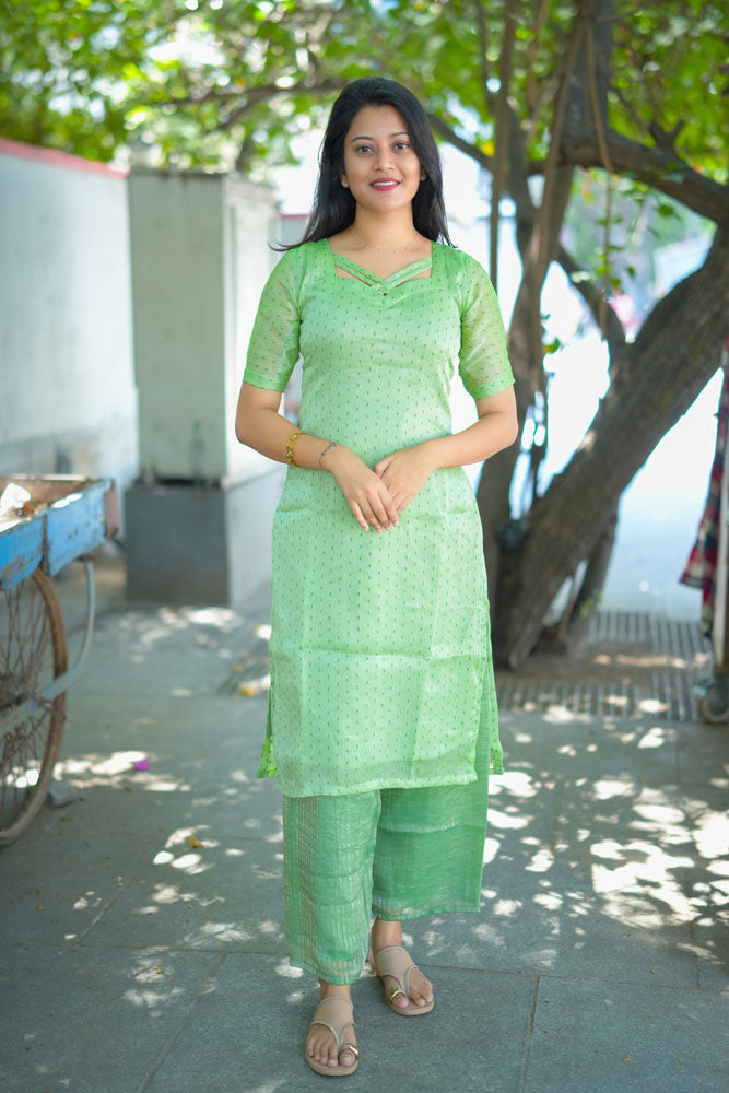 Women’s Green Kurti & Pant Set