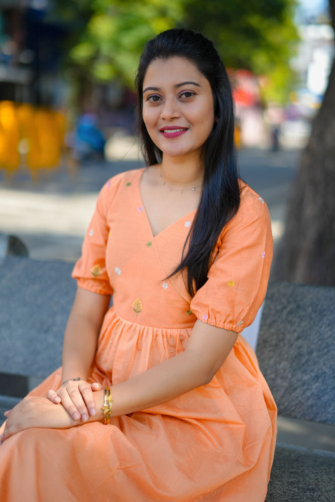 Orange Blossom Midi Dress