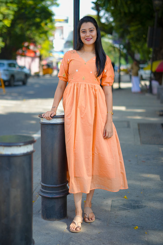 Orange Blossom Midi Dress