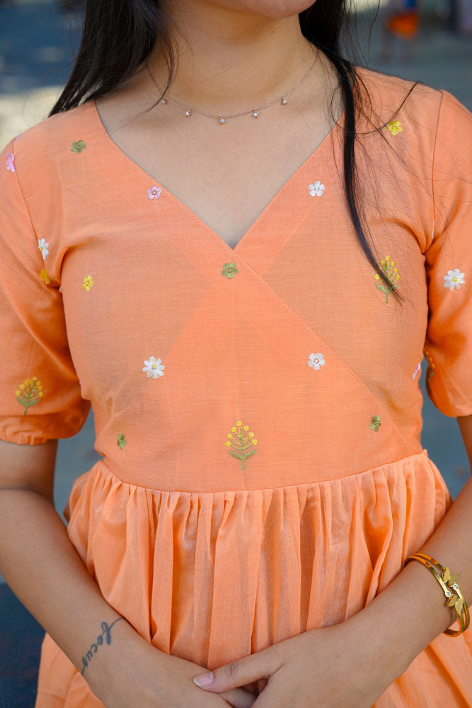 Orange Blossom Midi Dress