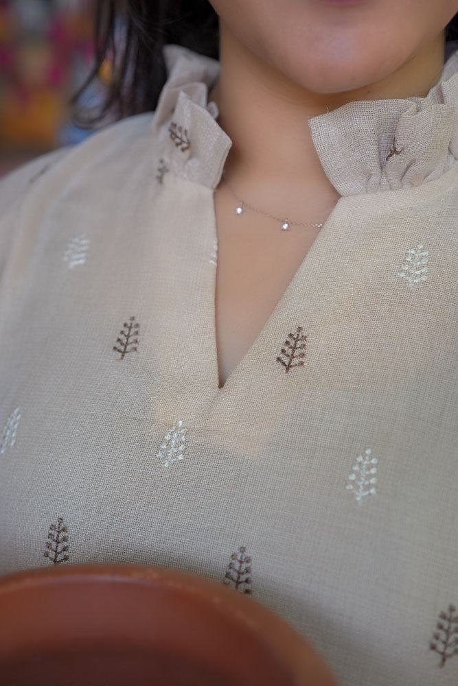 Light Chocolate Printed Cotton Coord Set