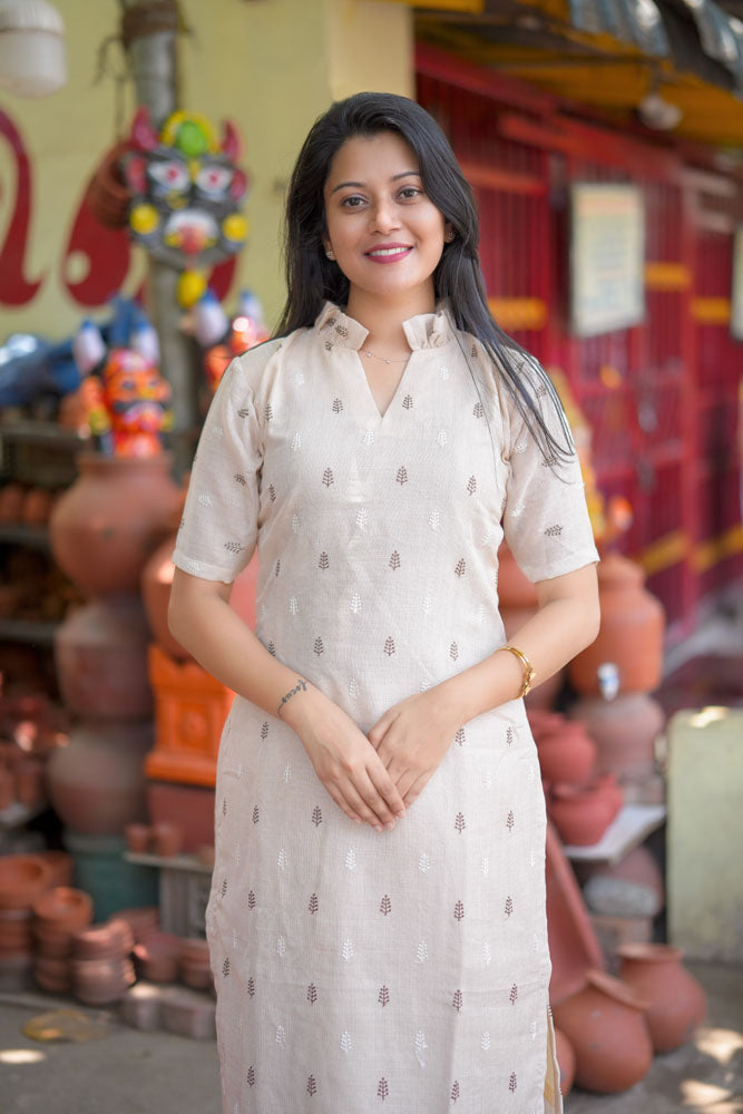 Light Chocolate Printed Cotton Coord Set