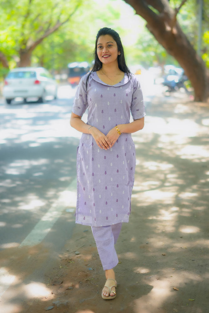 Purple Printed Coord Set