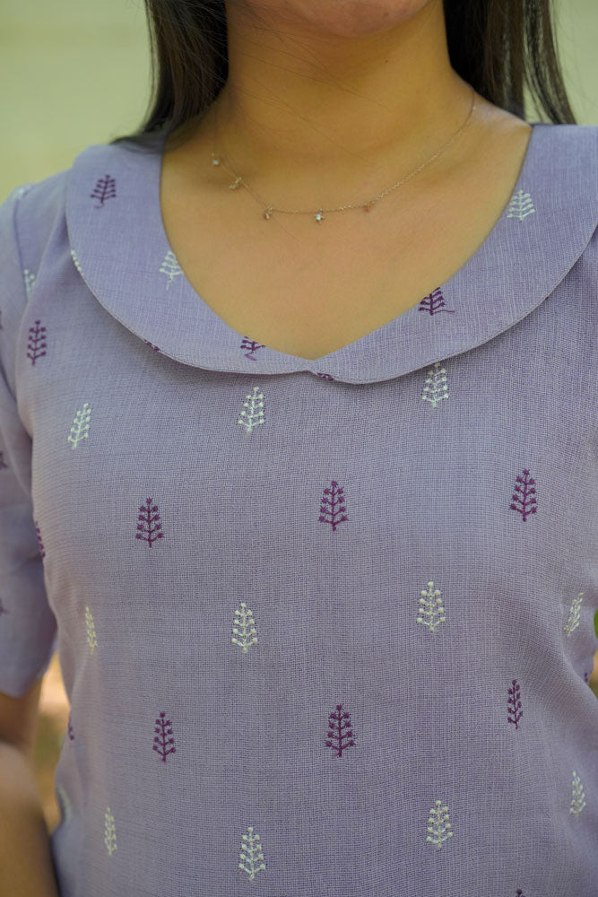 Purple Printed Coord Set