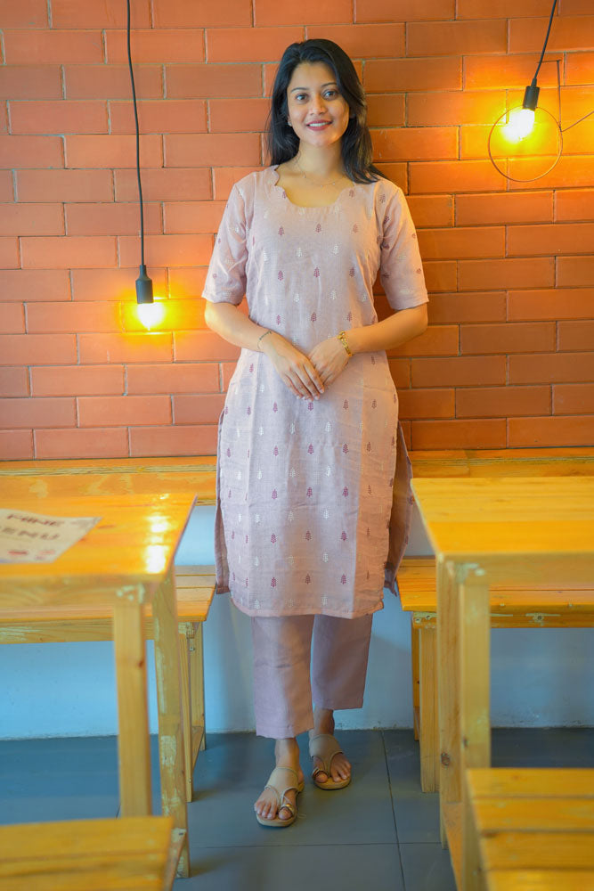 Light Pink Printed  Coord Set