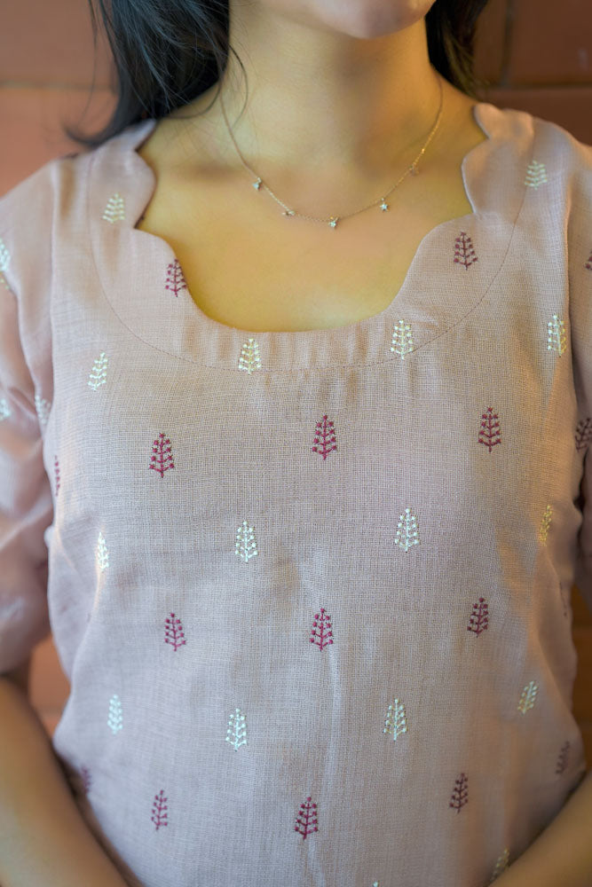 Light Pink Printed  Coord Set