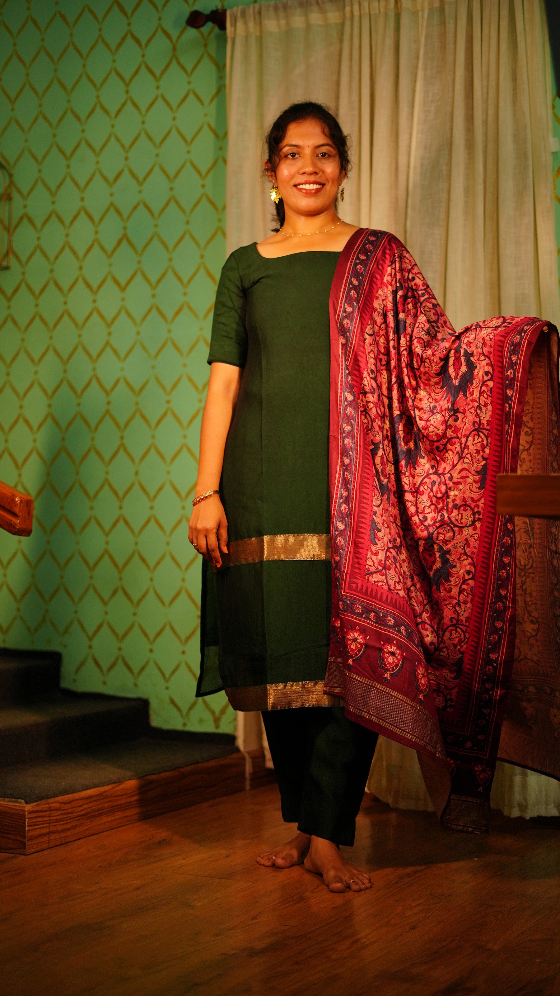 Deep Green Salwar Suit with Dupatta