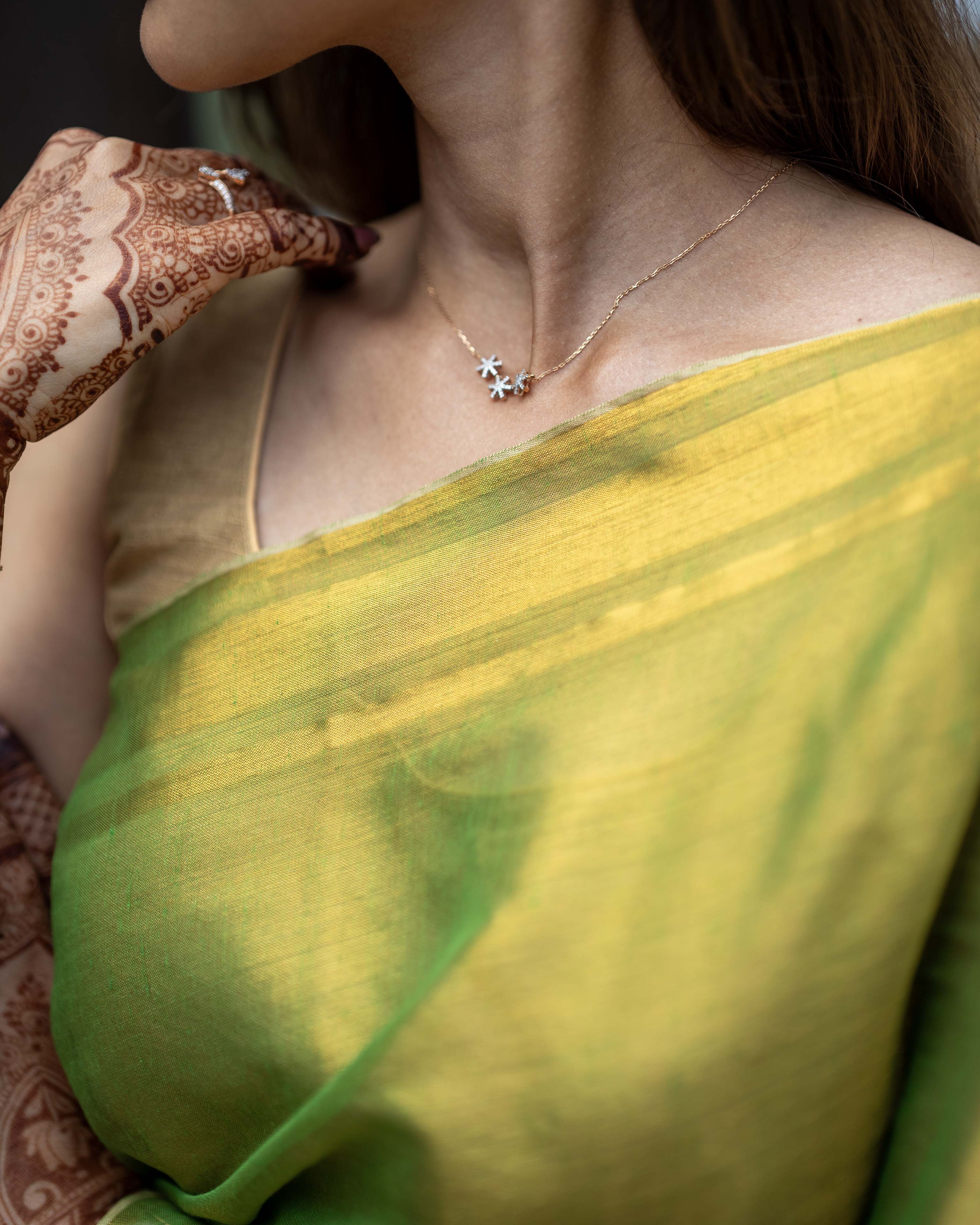 Green & Gold Tissue Saree