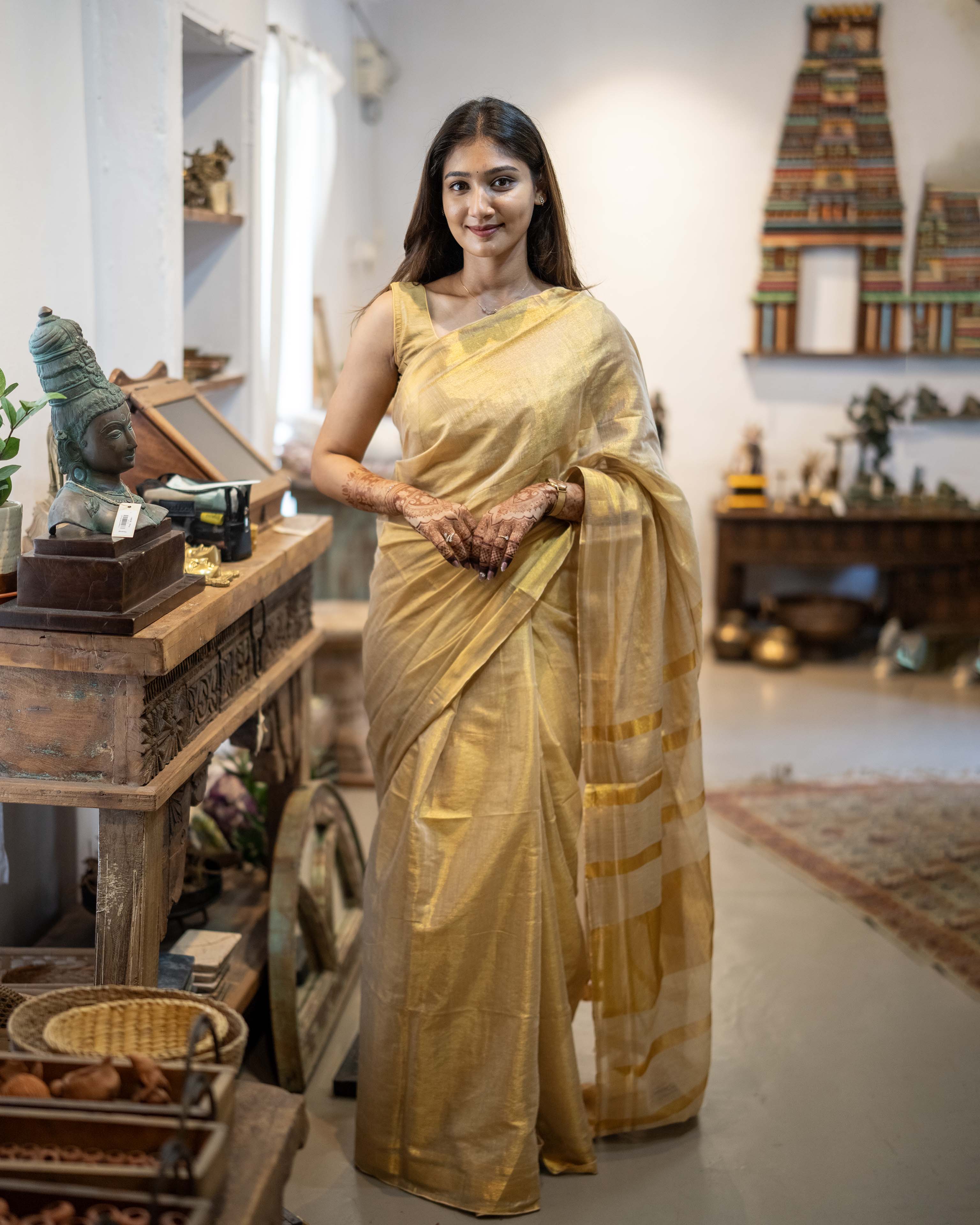 Gold Tissue Elegance Saree