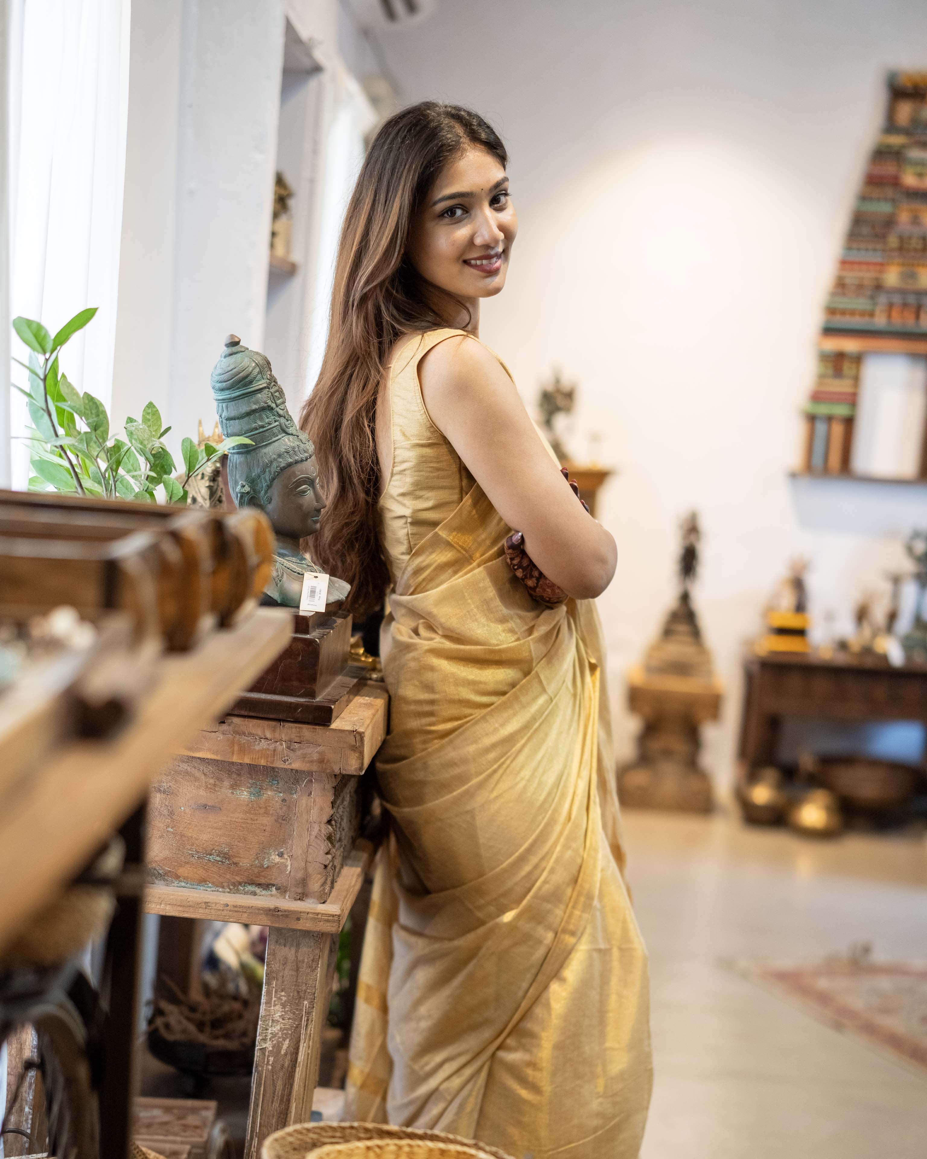 Gold Tissue Elegance Saree