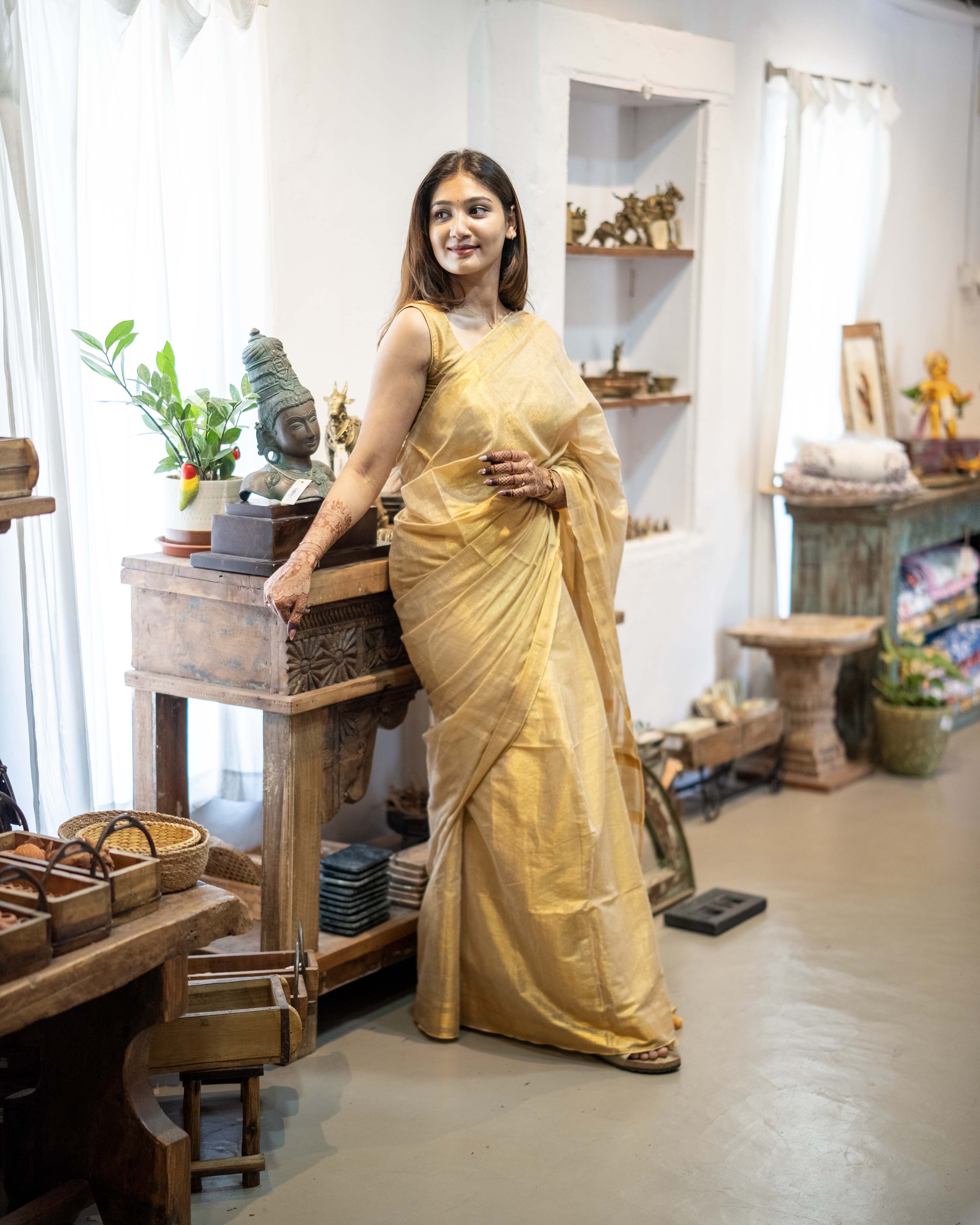 Gold Tissue Elegance Saree