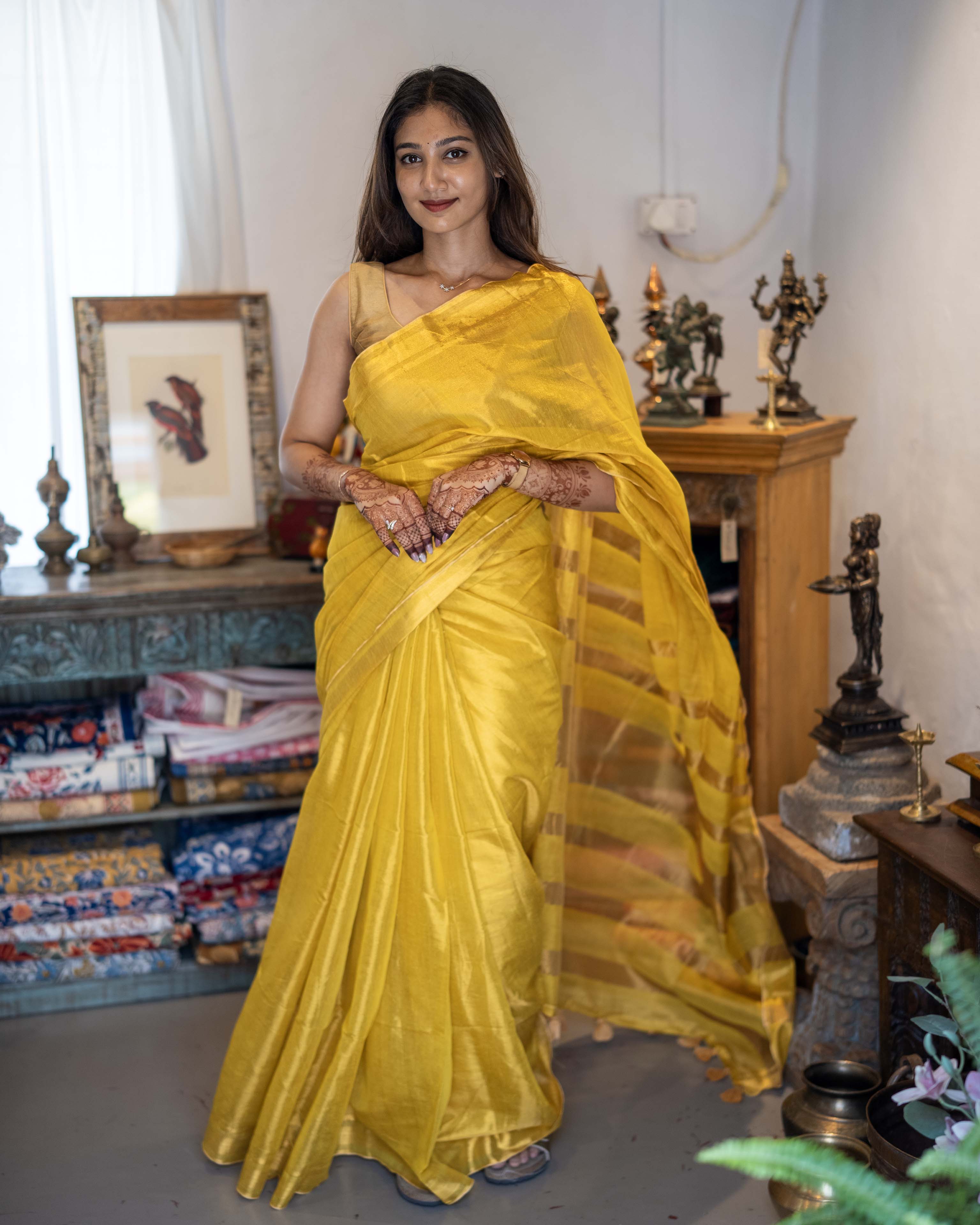 Yellow Tissue Elegance Saree