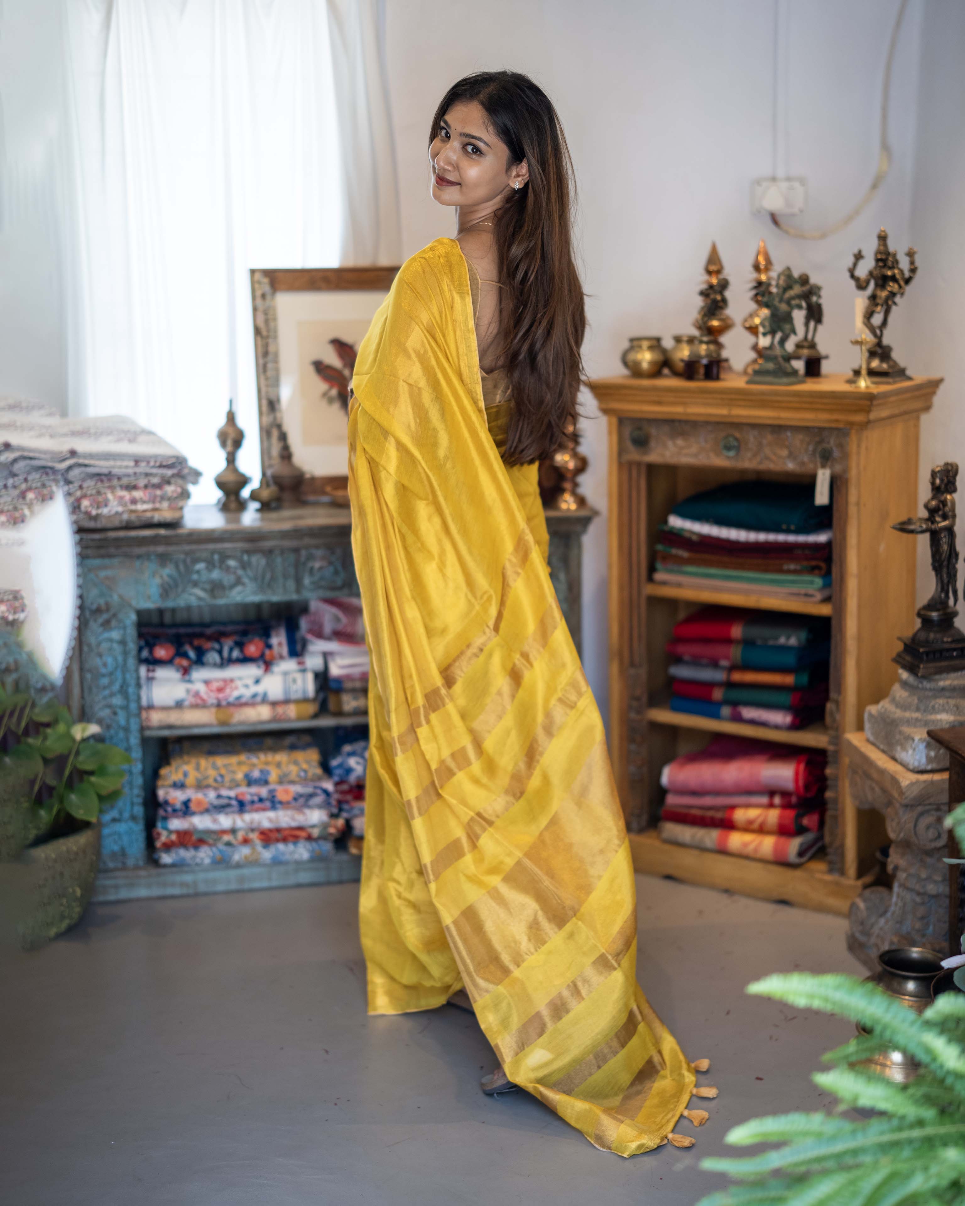 Yellow Tissue Elegance Saree
