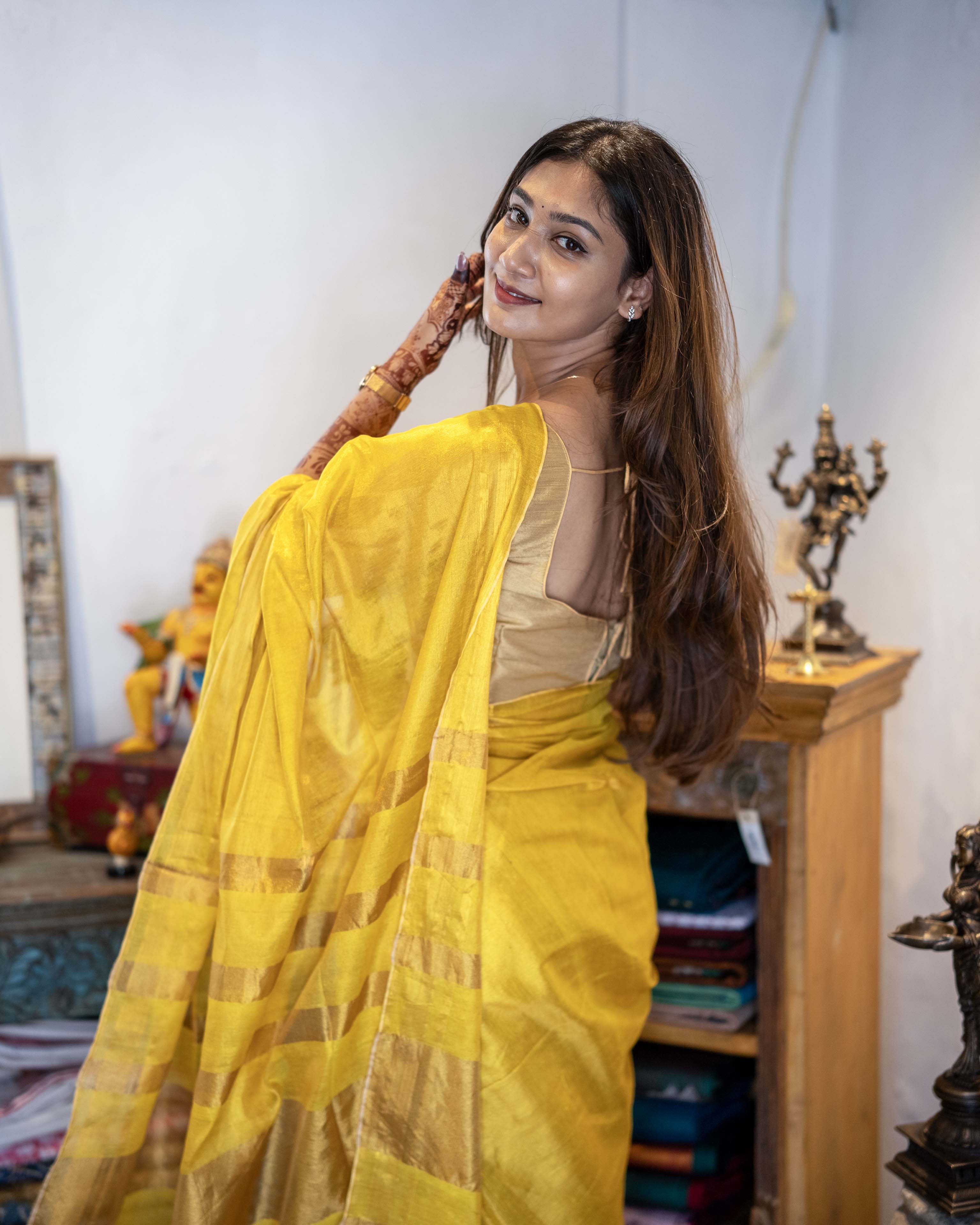 Yellow Tissue Elegance Saree