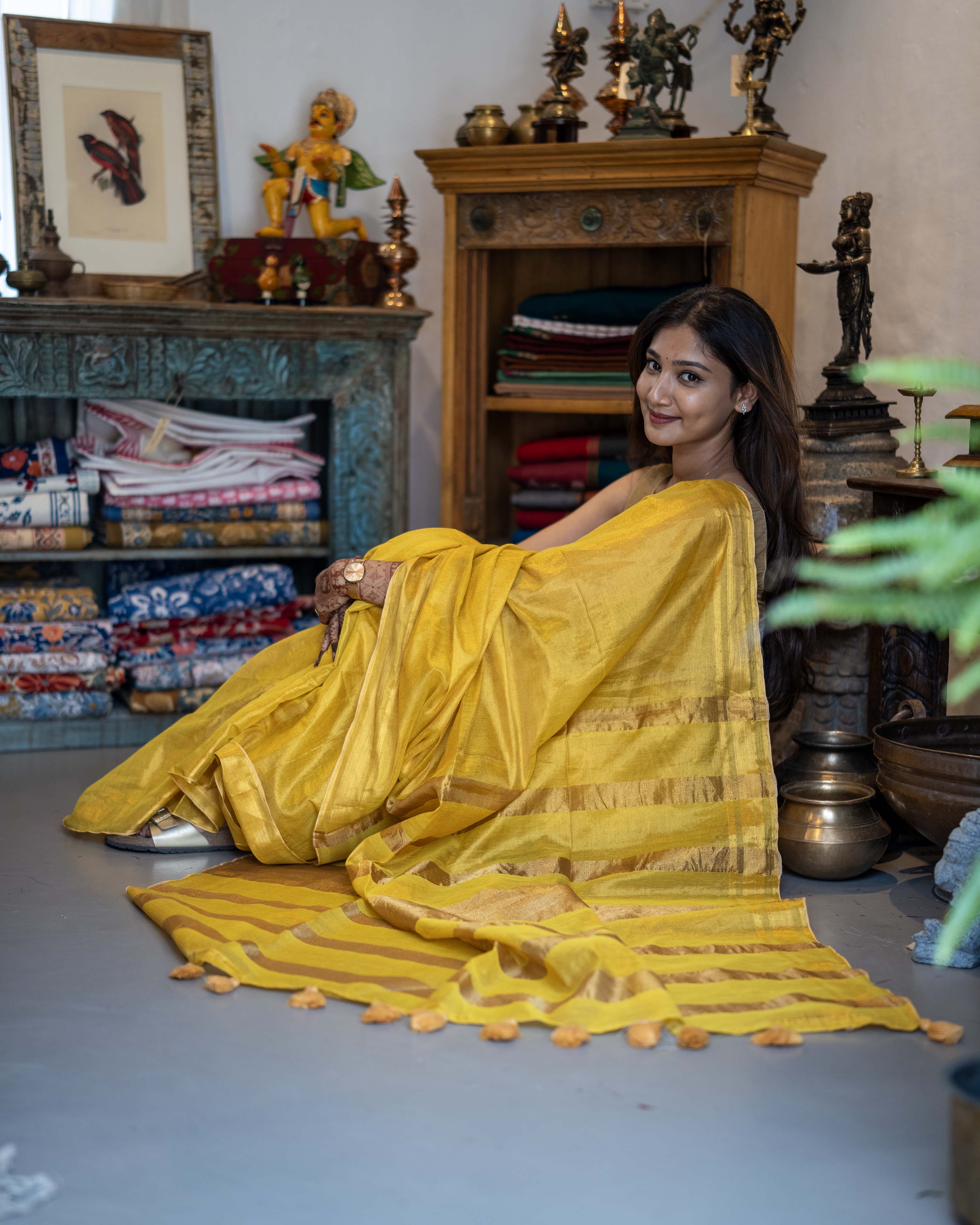 Yellow Tissue Elegance Saree