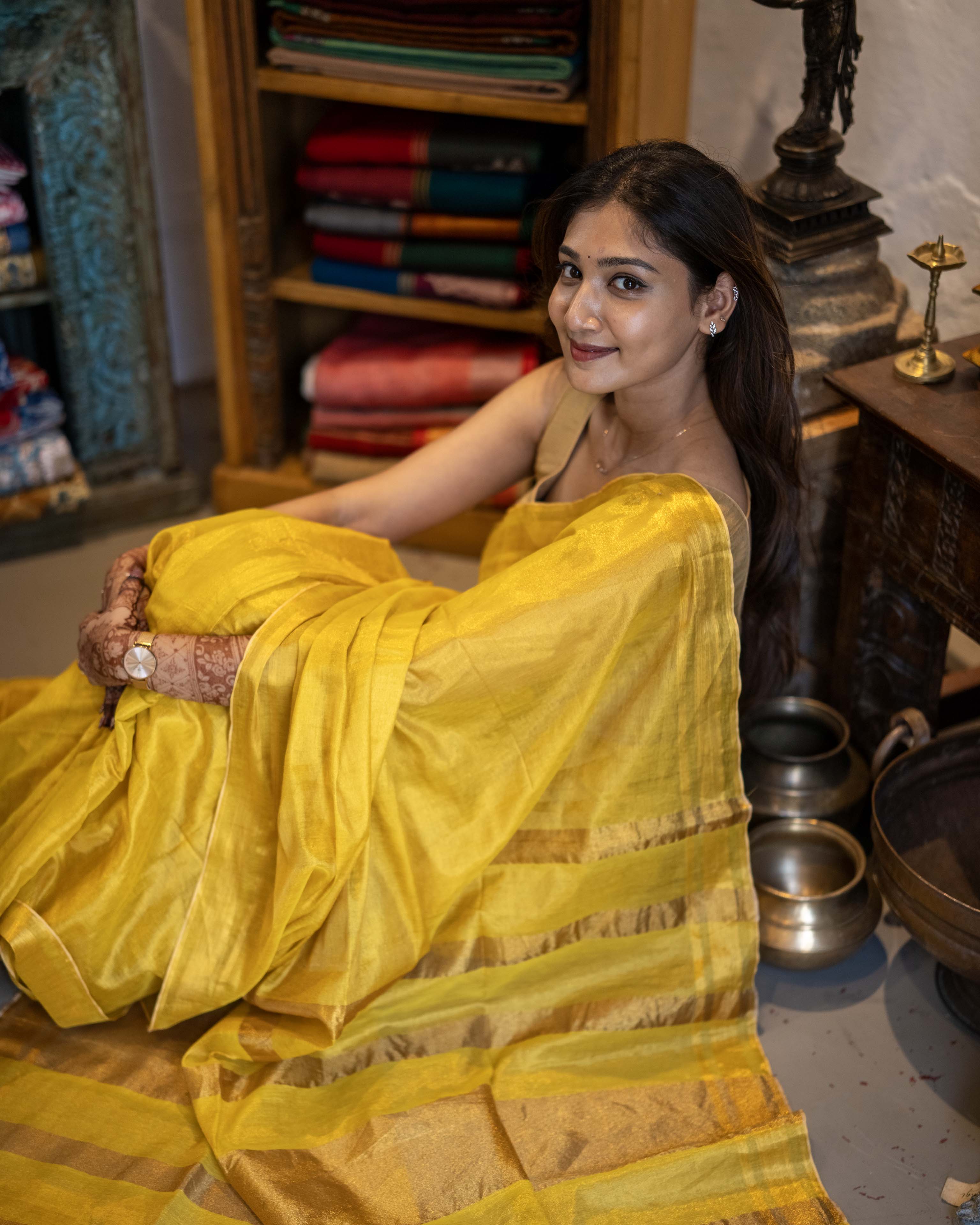Yellow Tissue Elegance Saree