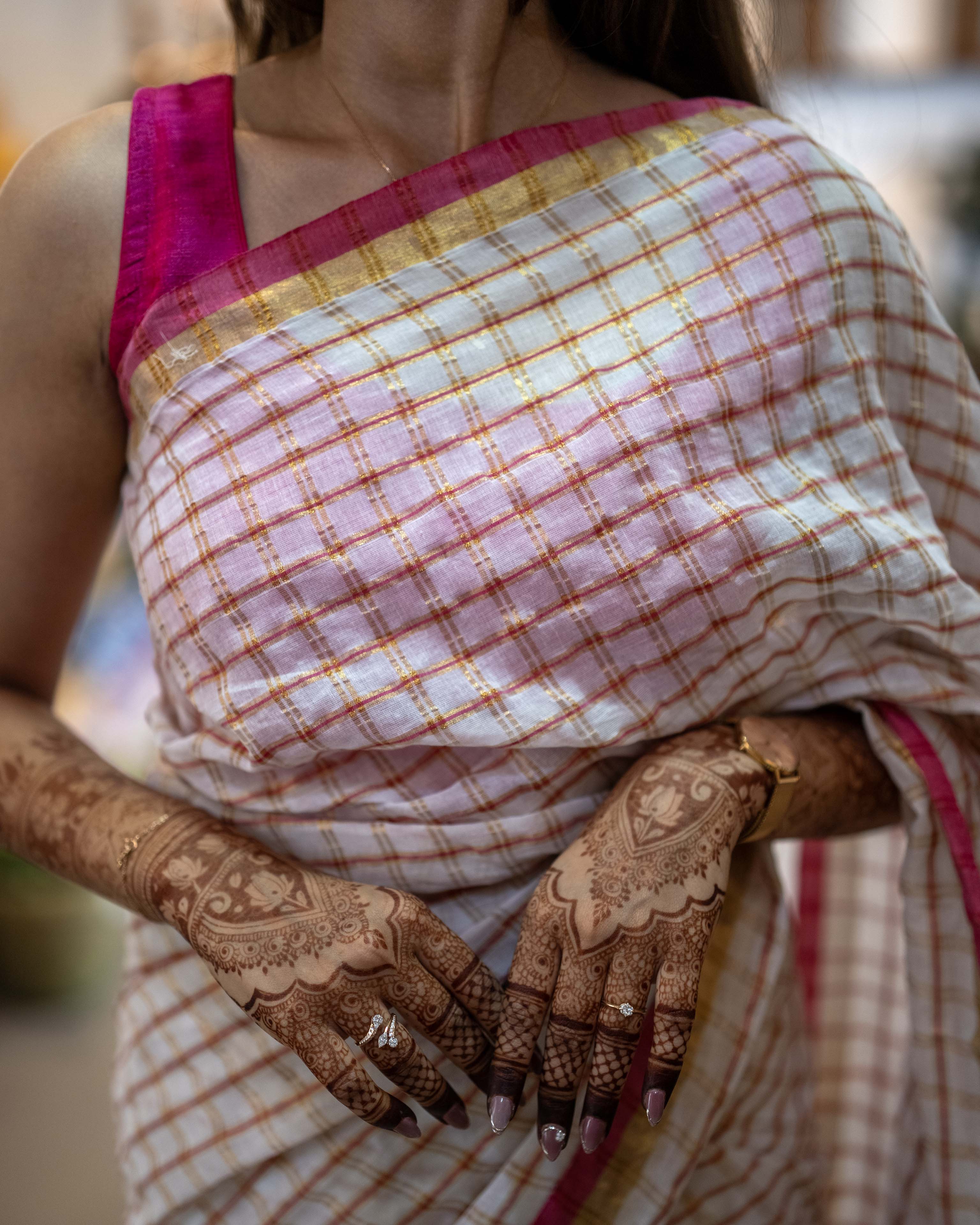 Multi Checks Mul Cotton Saree