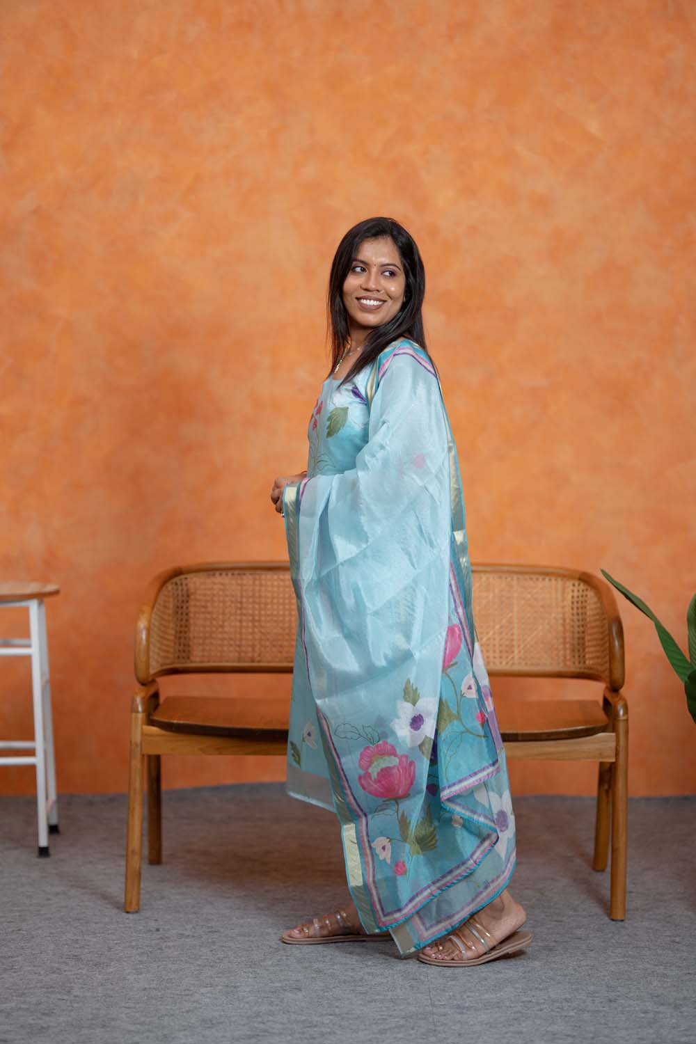 Aqua Blossom Top & Duppata