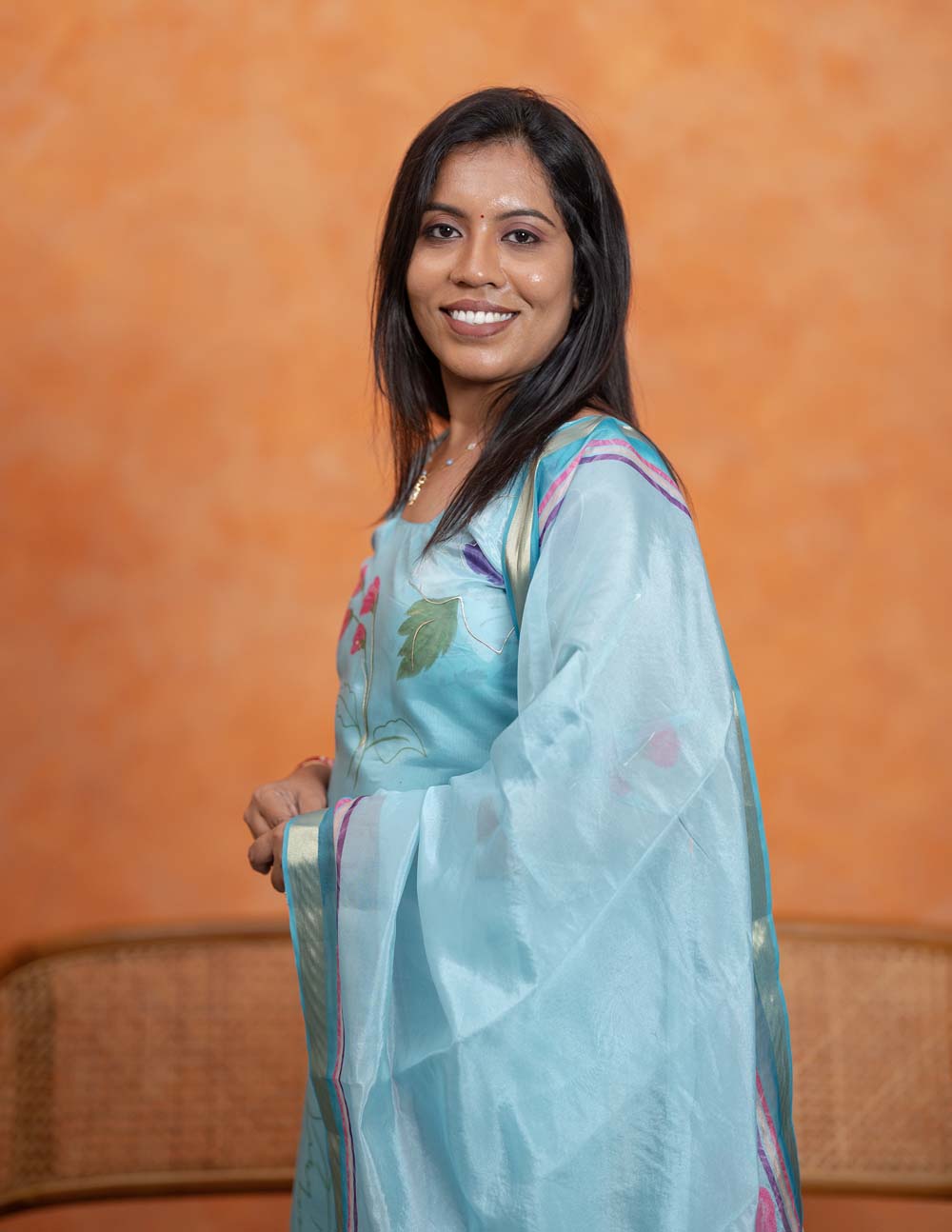 Aqua Blossom Top & Duppata