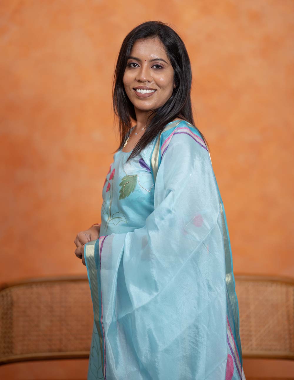 Aqua Blossom Top & Duppata