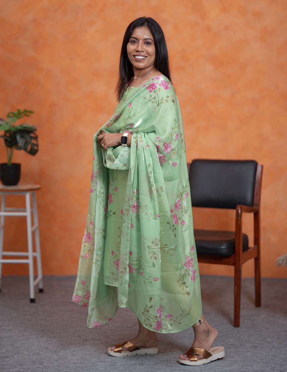 Mint Garden Top & Duppata
