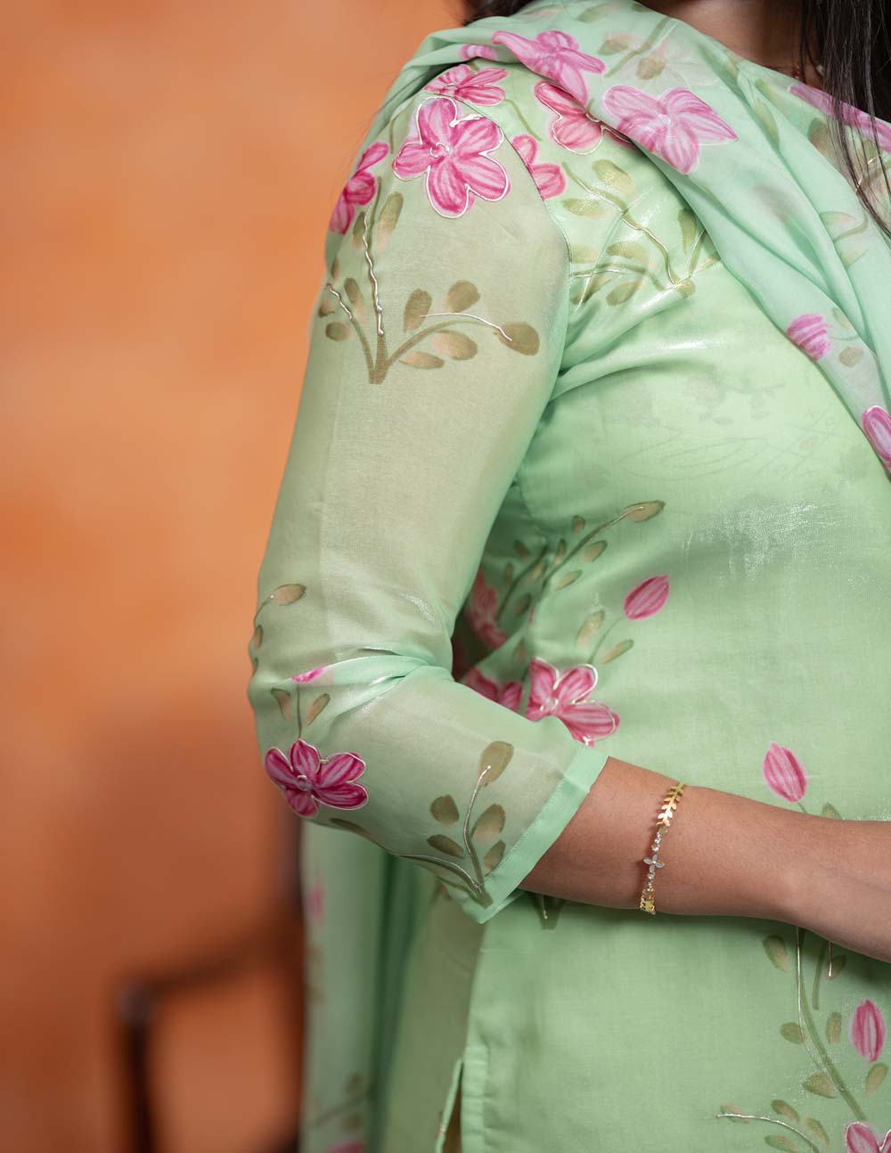 Mint Garden Top & Duppata
