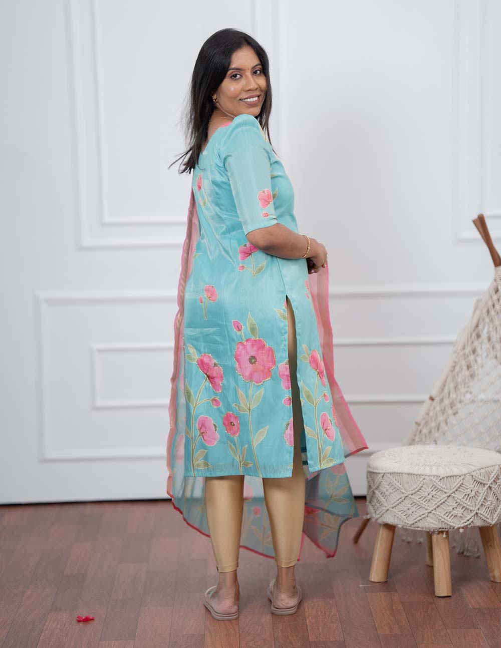Aqua Garden Elegance Top & Duppata