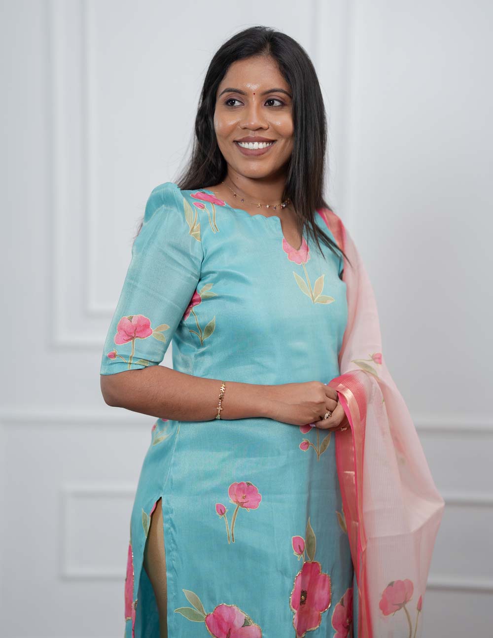 Aqua Garden Elegance Top & Duppata