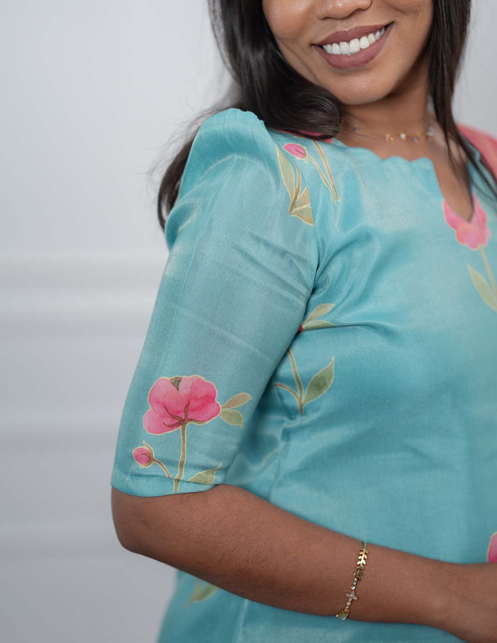 Aqua Garden Elegance Top & Duppata