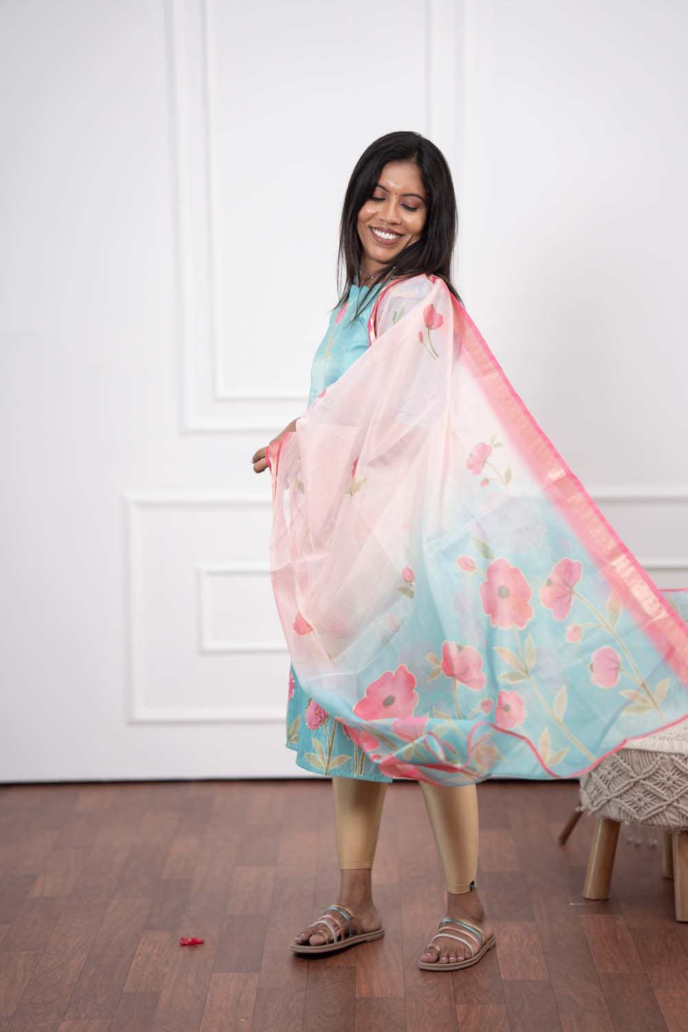 Aqua Garden Elegance Top & Duppata