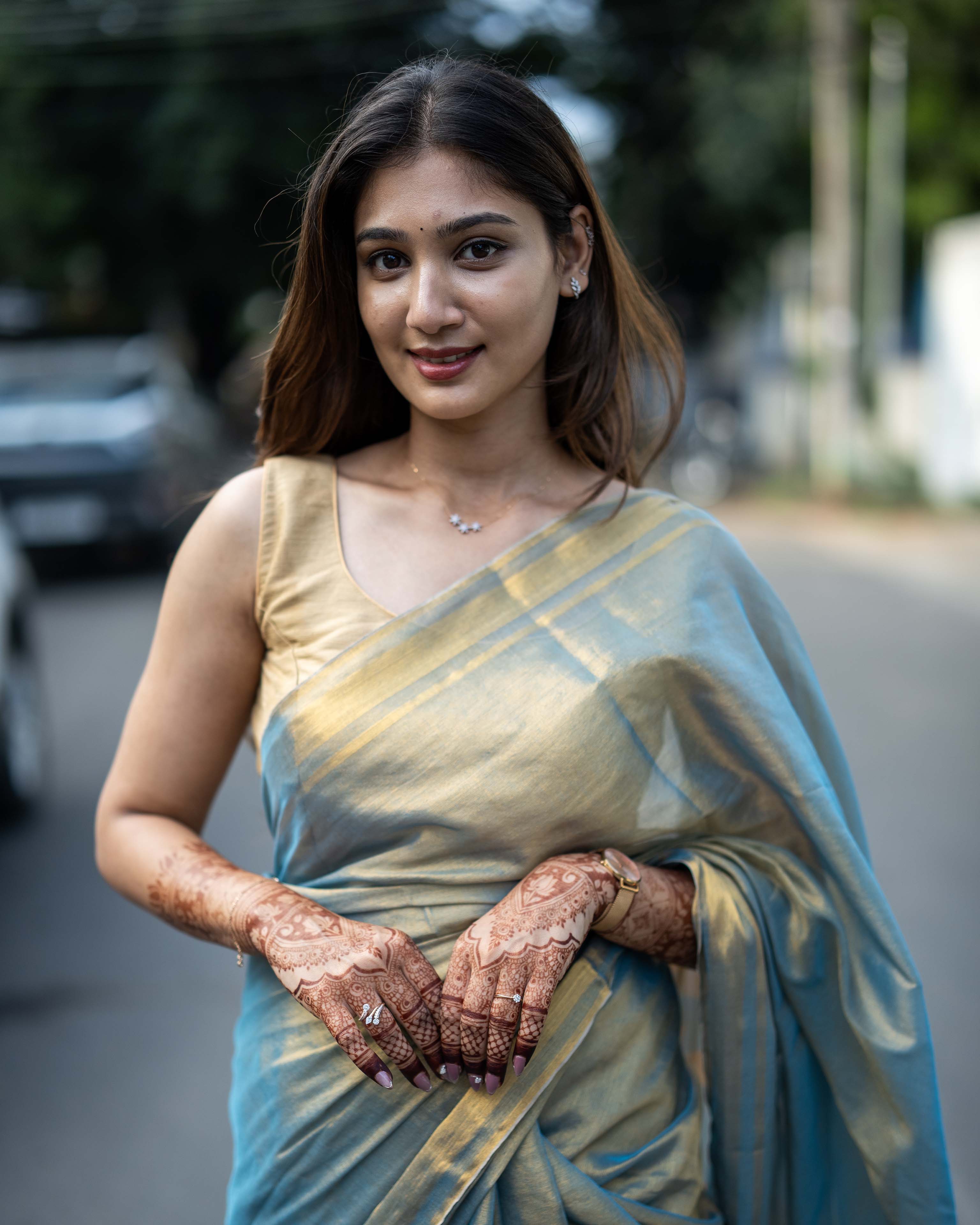 Blue Soft tissue Saree