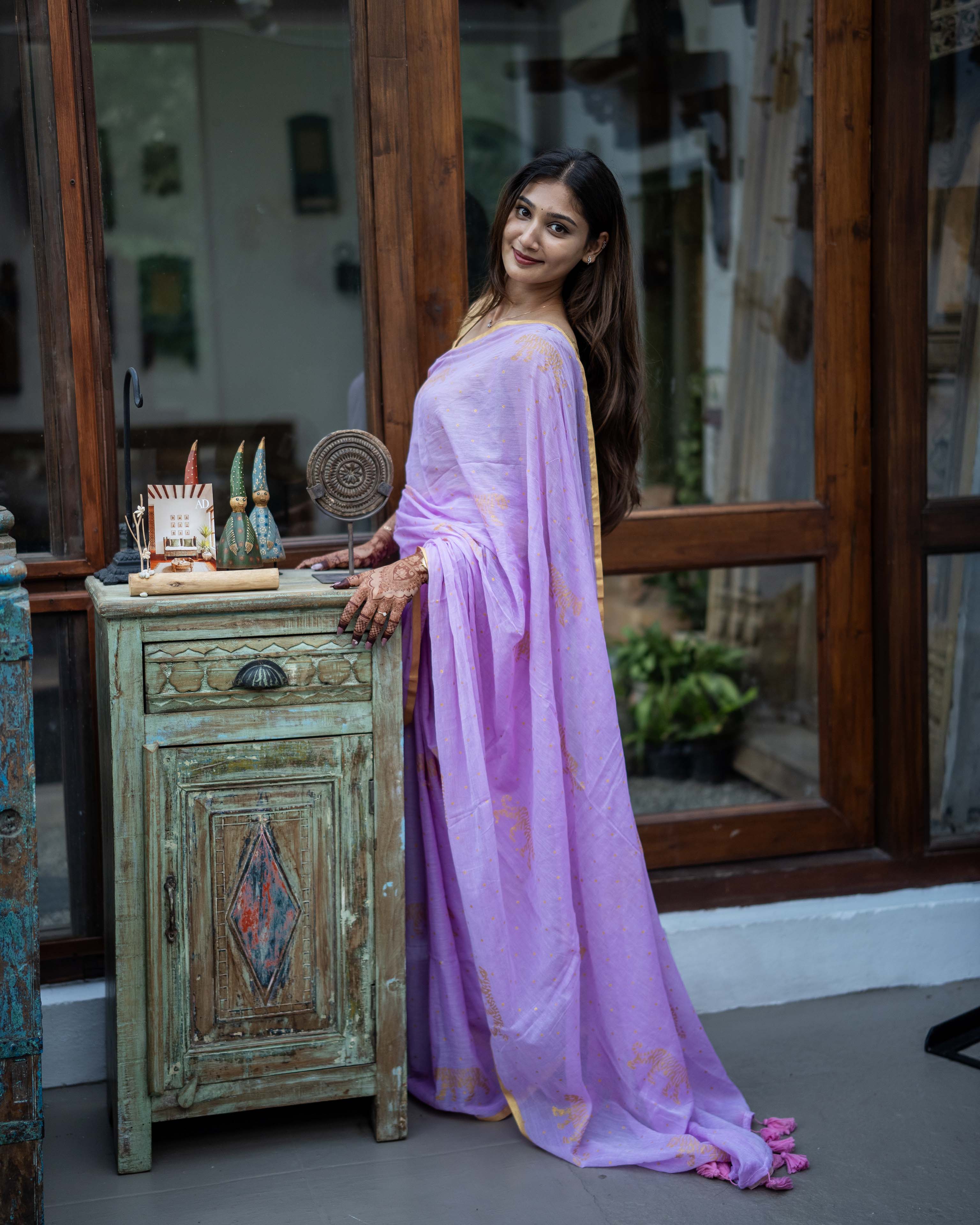Blue Soft tissue Saree
