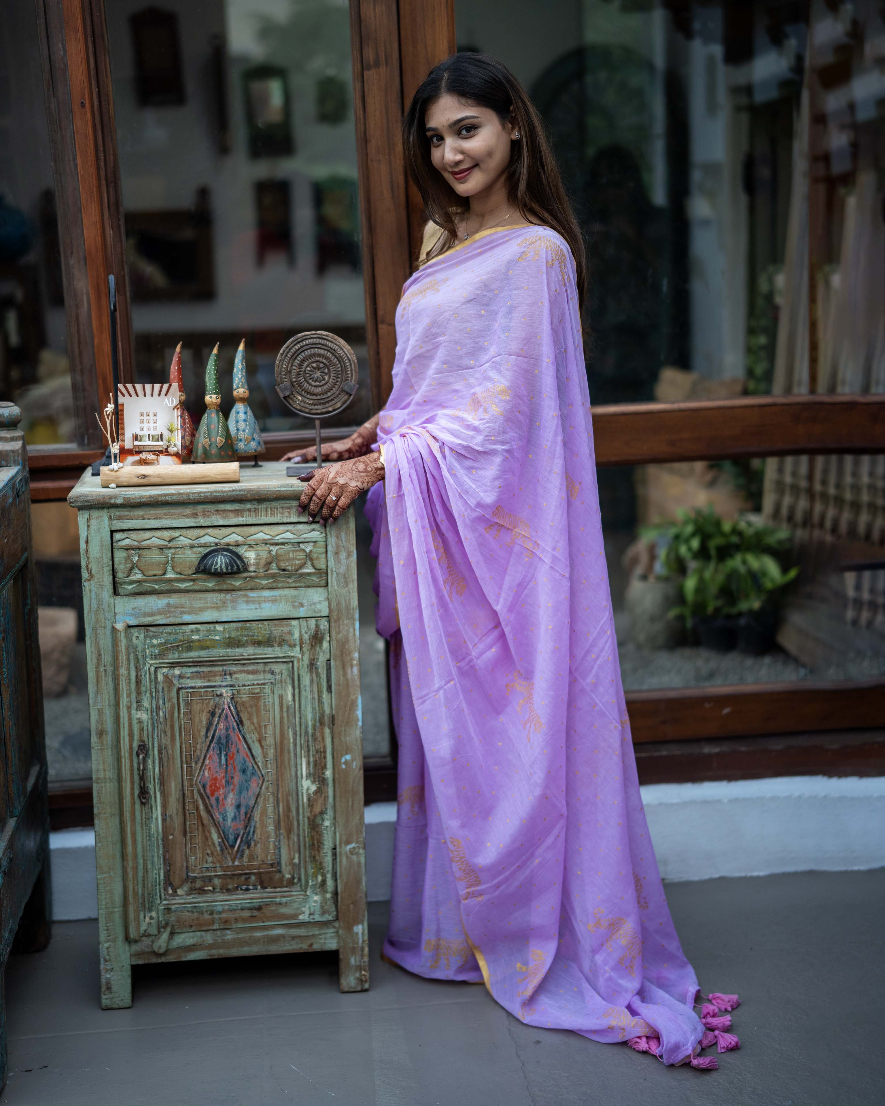 Blue Soft tissue Saree