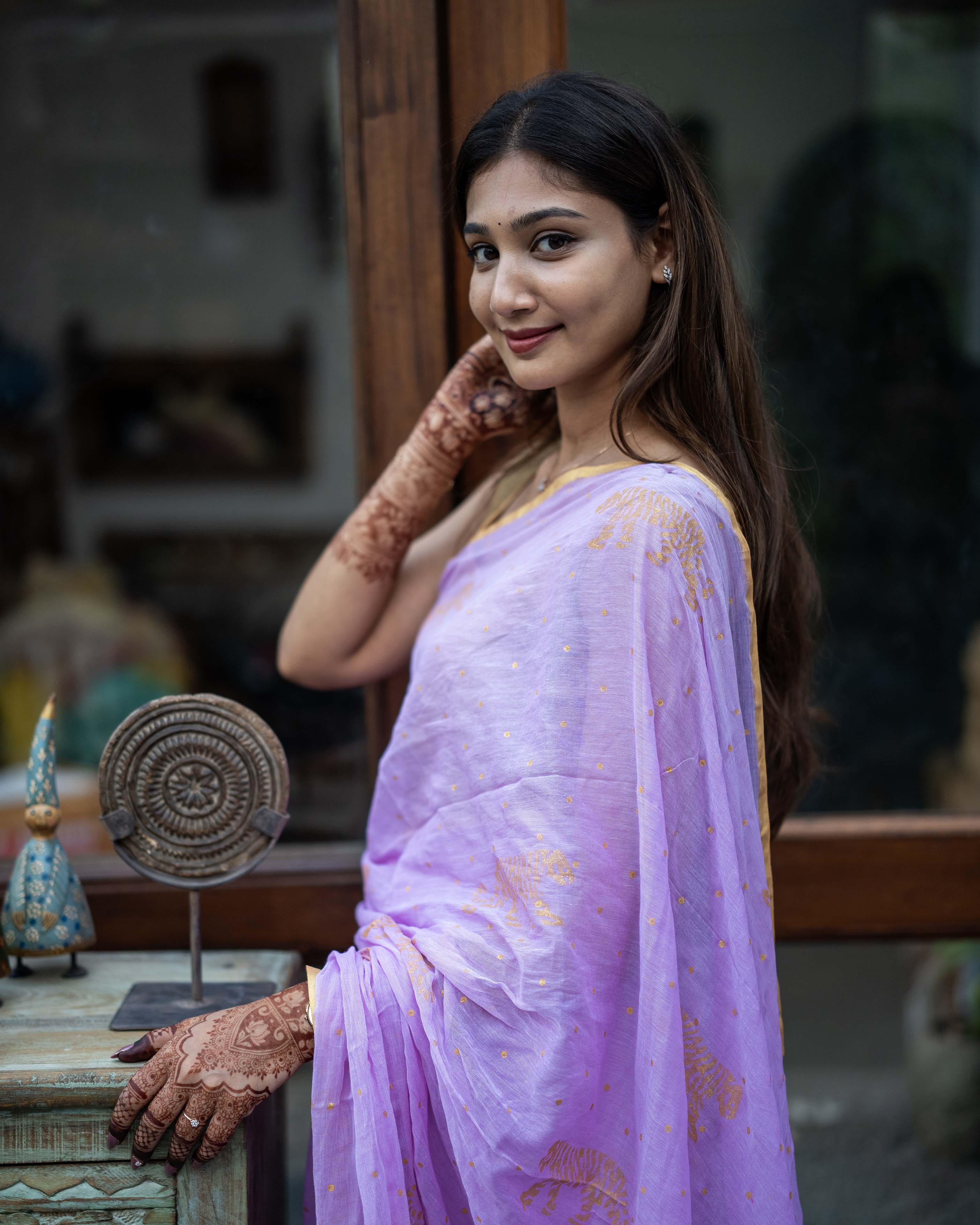 Blue Soft tissue Saree