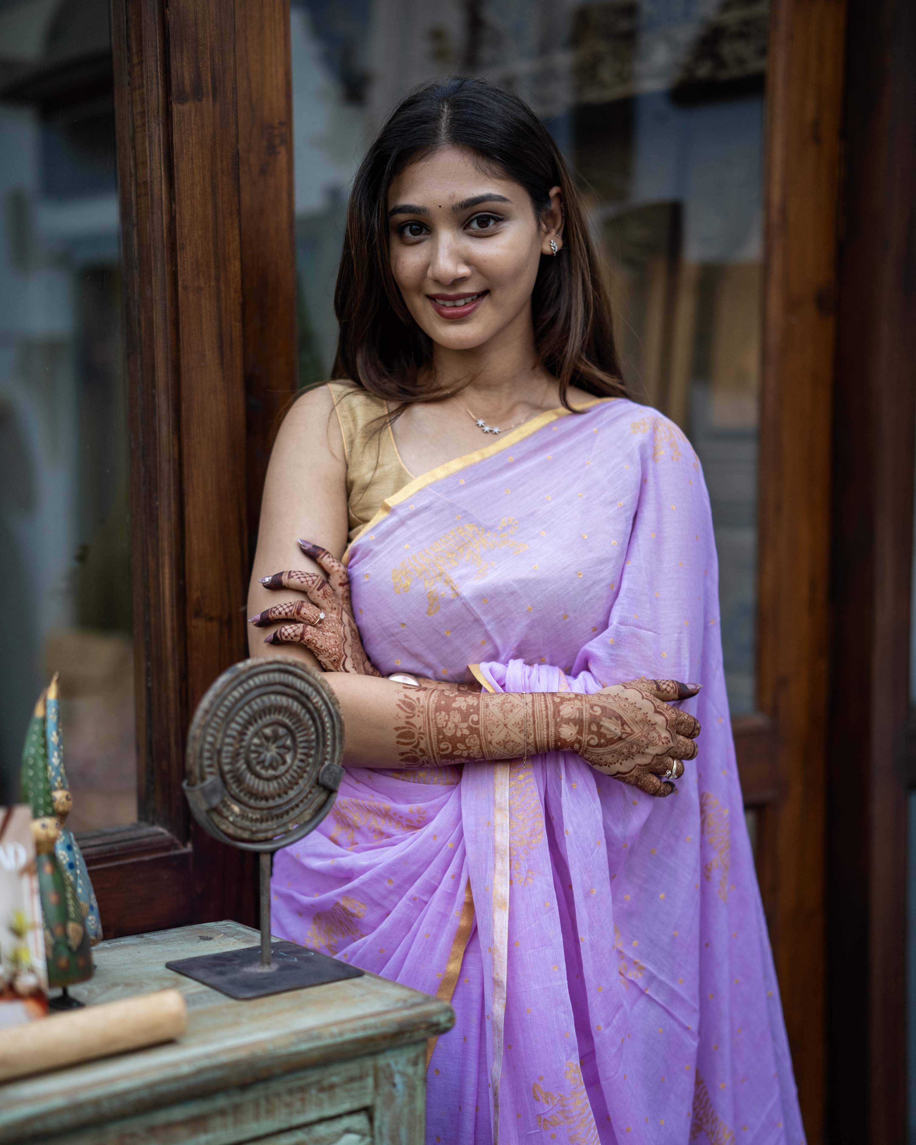 Blue Soft tissue Saree