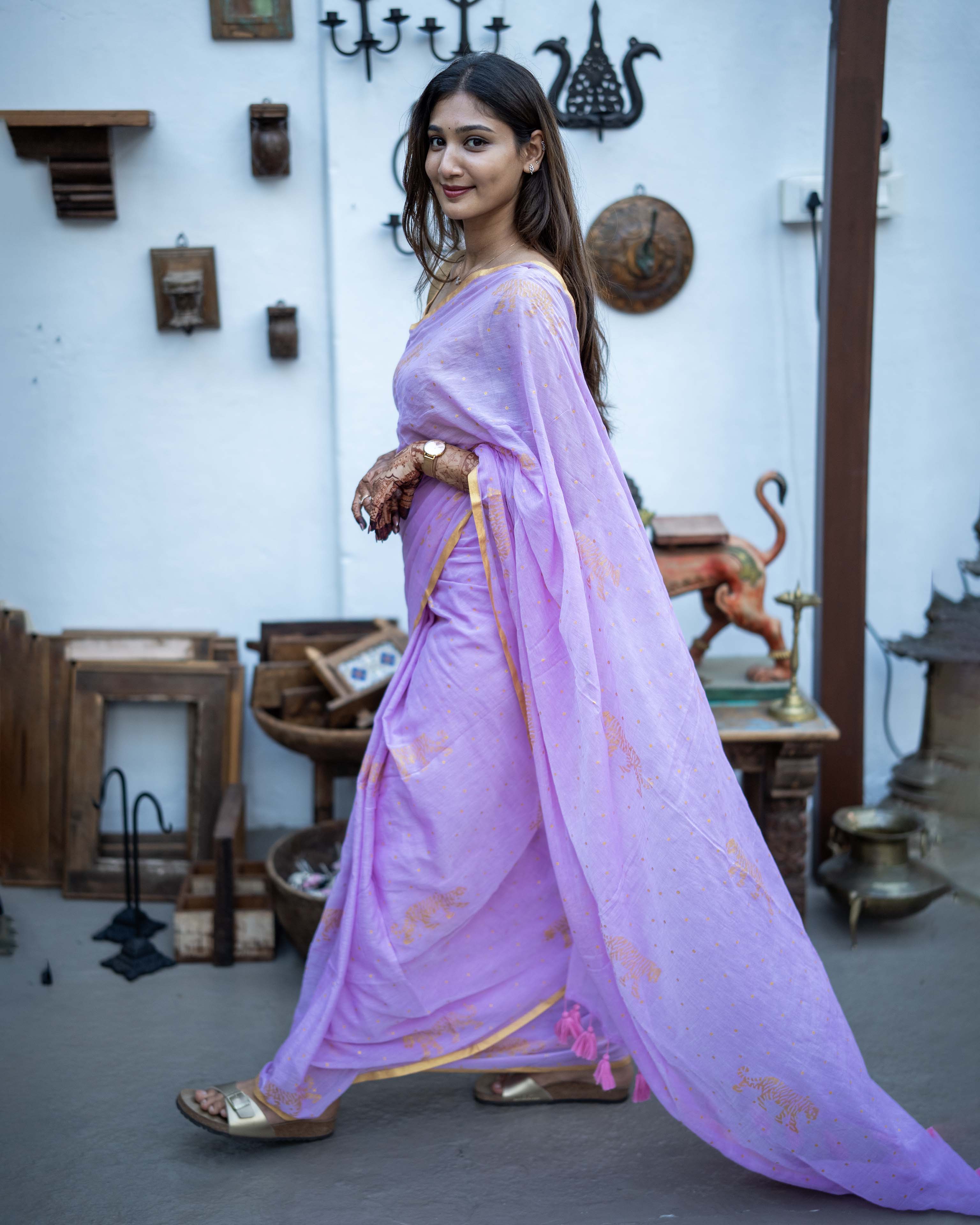 Blue Soft tissue Saree
